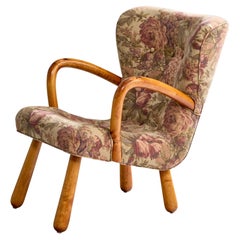 IKEA, Lounge Chair, Birch, Fabric, Sweden, 1950s