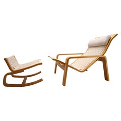 Ikea lounge chair with ottoman by Ilmari Lappalainen, 1999