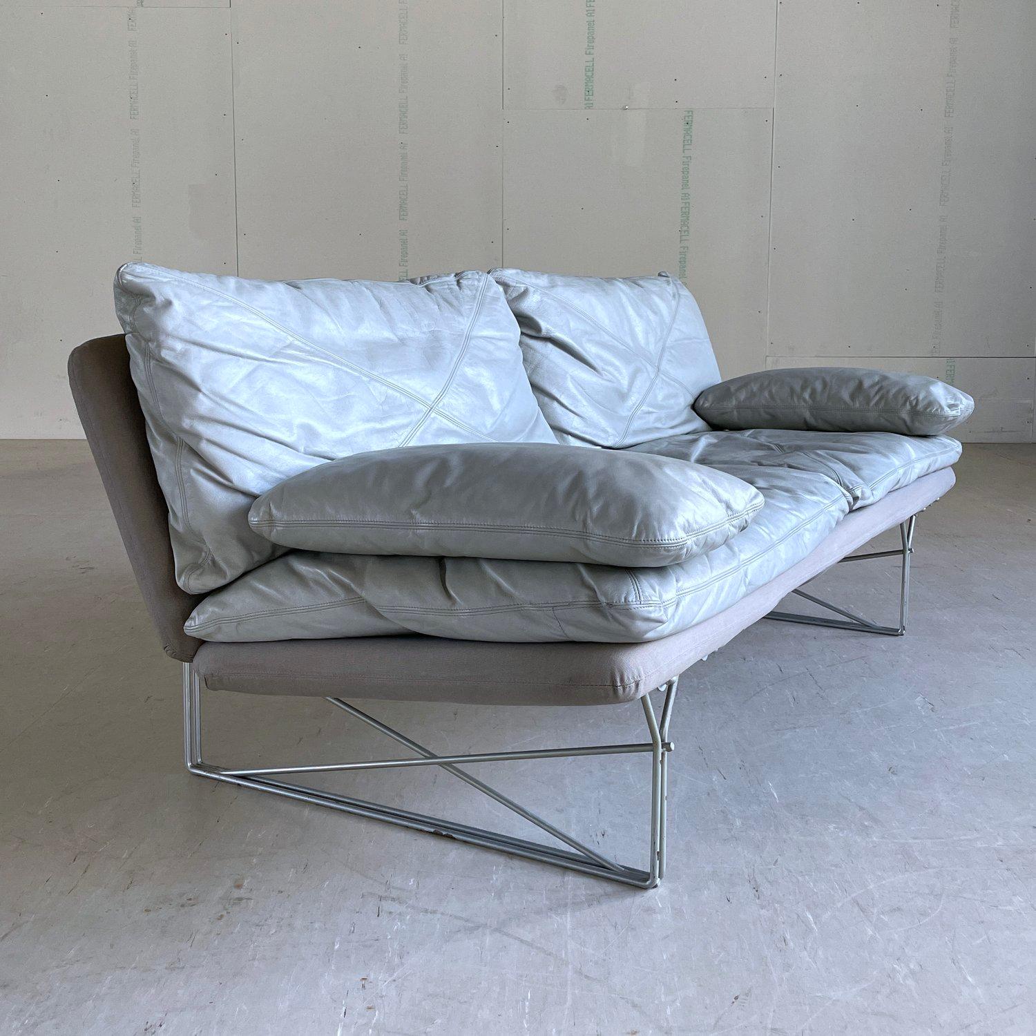 Leather IKEA ‘MOMENT’ leather Sofa designed by Niels Gammelgaard, 1985