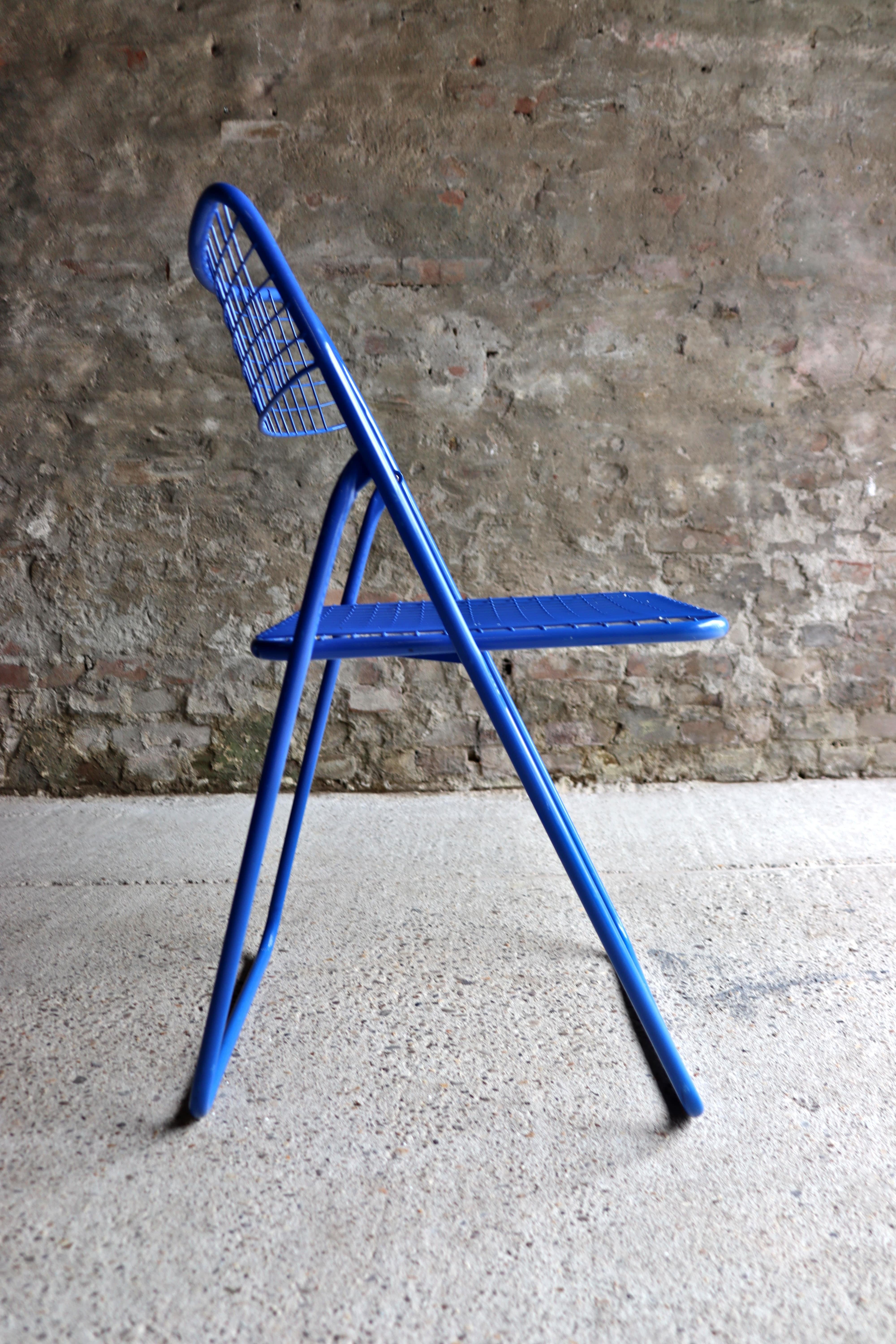 Metal Ikea, Rappen, Ted Net Chair, Blue, Niels Gammelgaard, 1976