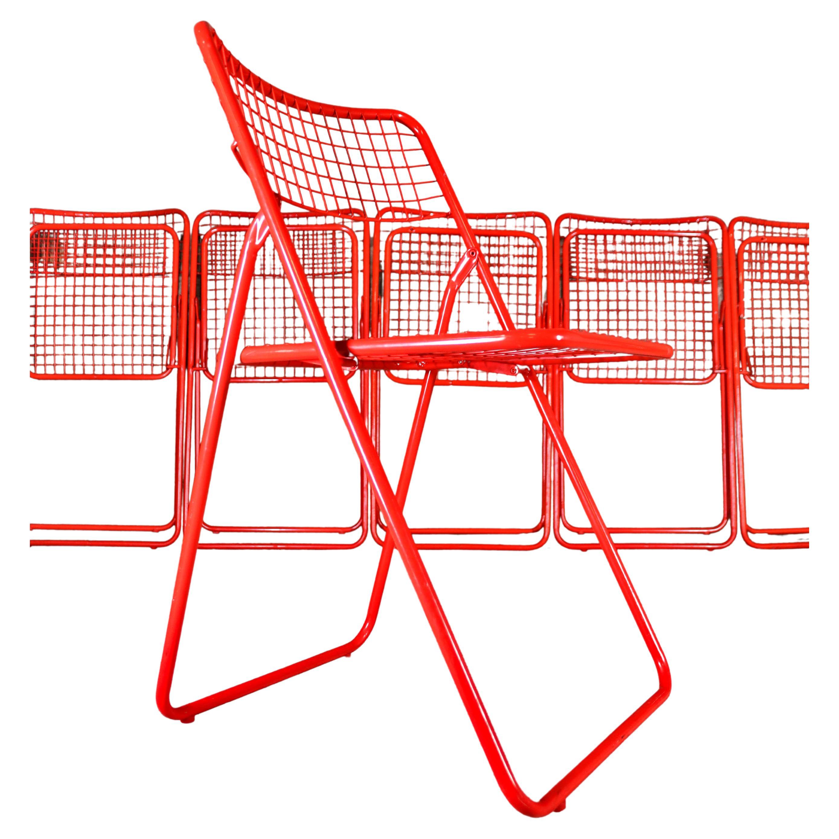 IKEA – Rappen – Ted Net Chair – Red – 6 available – Niels Gammelgaard – 1976 For Sale