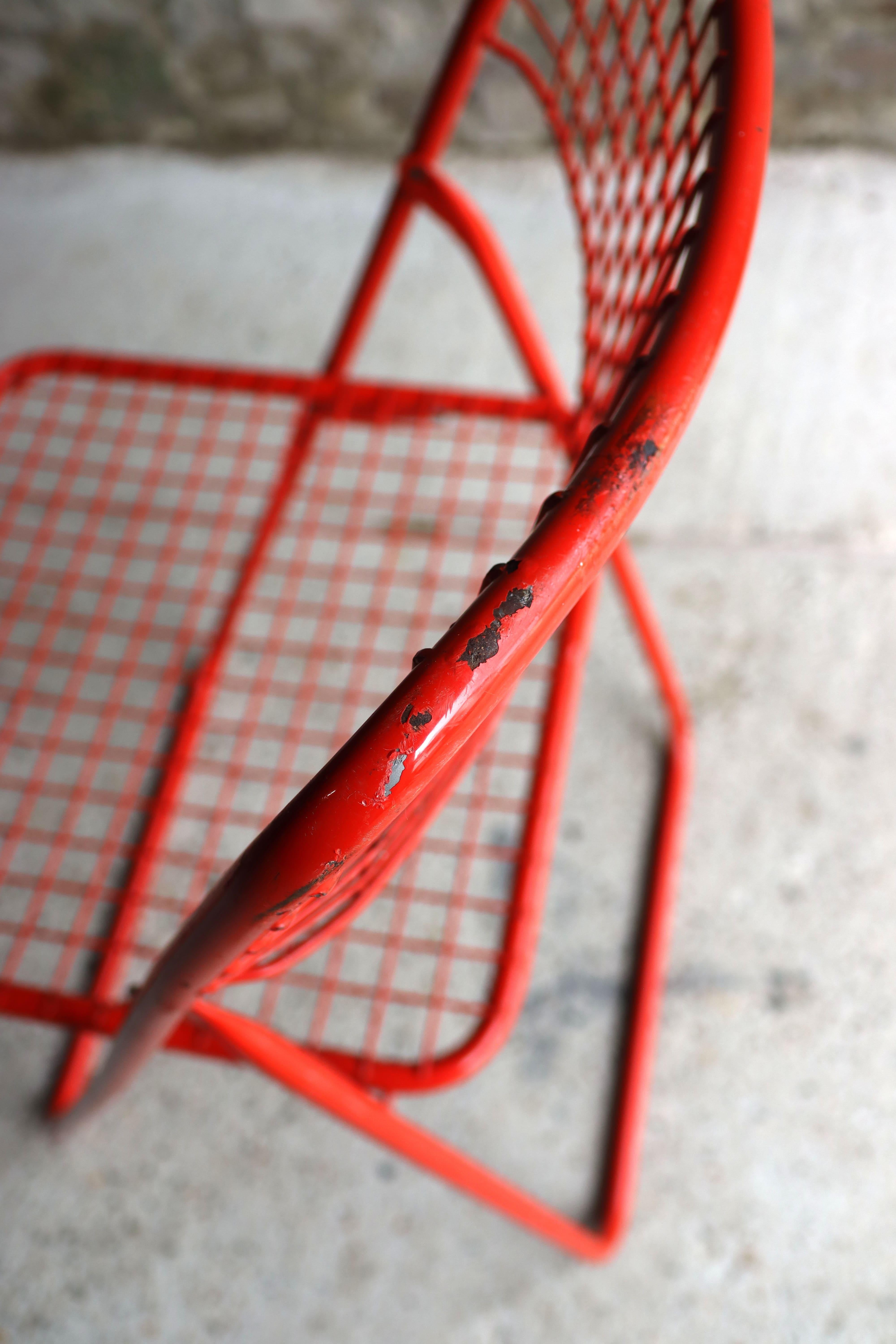 Swedish Ikea, Rappen, Ted Net Chair, Red, Niels Gammelgaard, 1976 For Sale