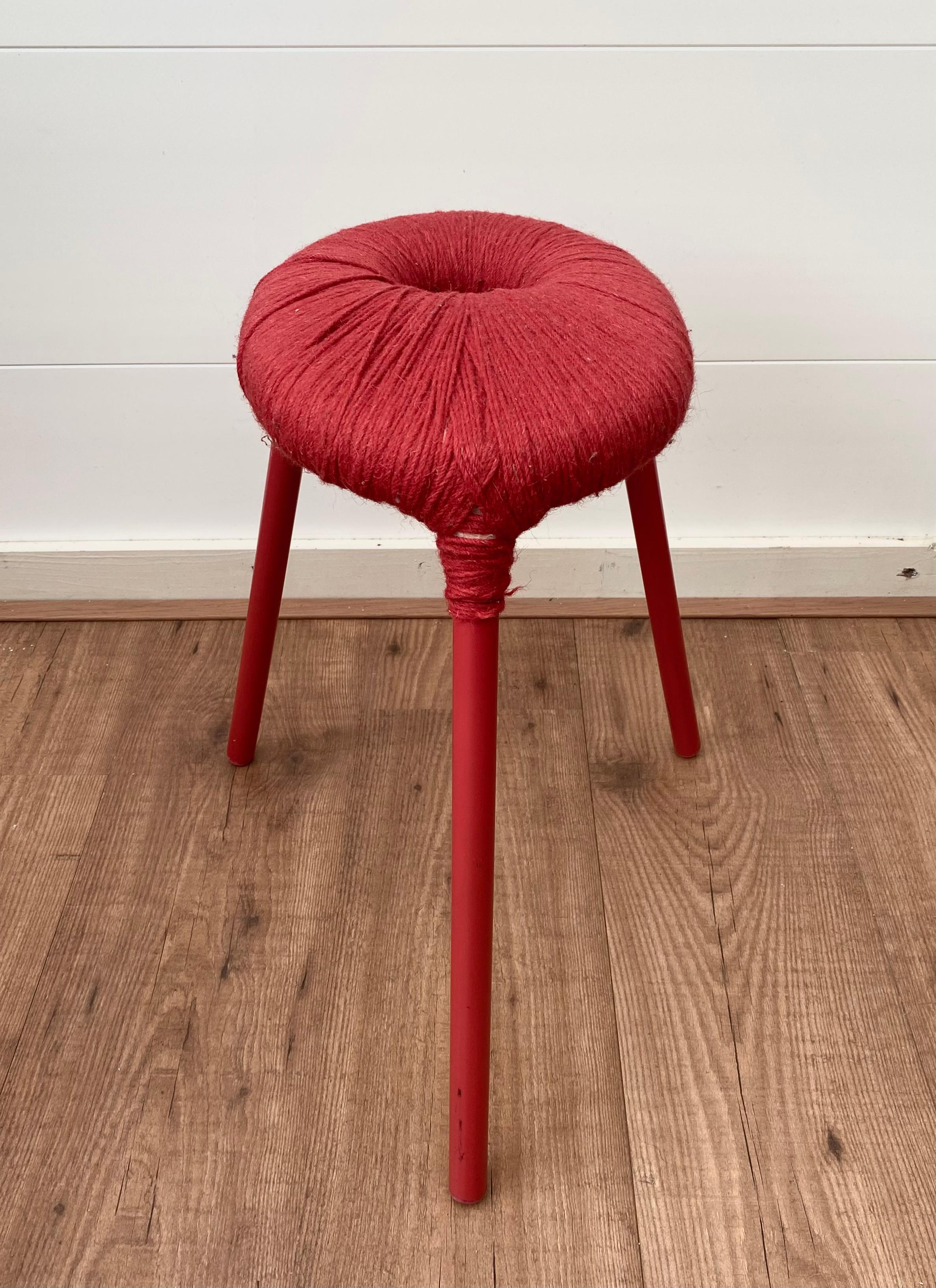 ikea red stool