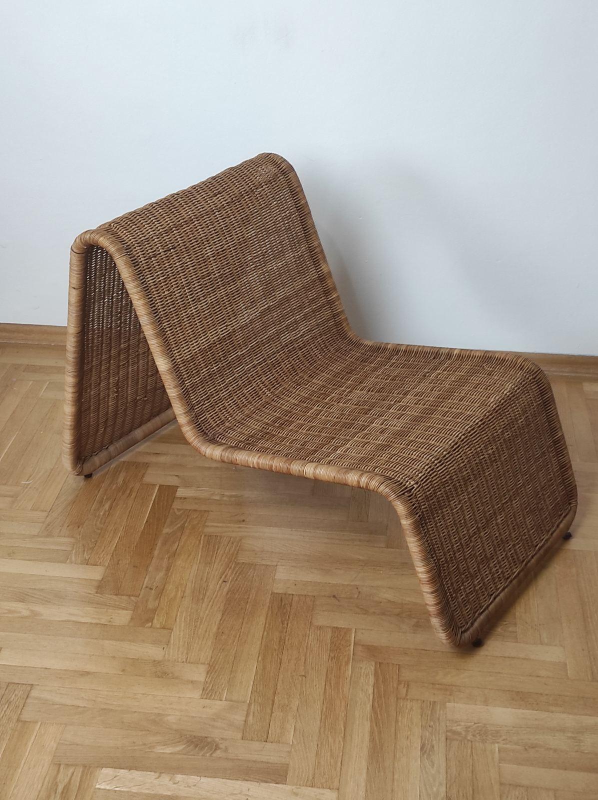 IKEA Rattan Longue Chair In Style of Tito Agnoli 1980s 4