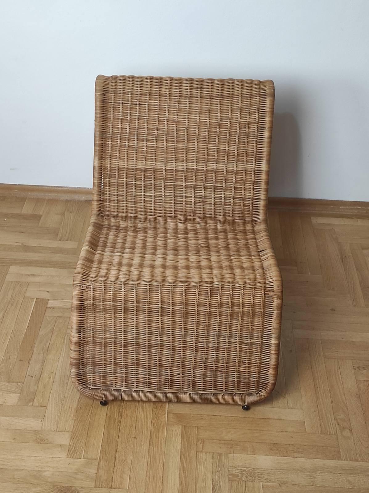 IKEA Rattan Longue Chair In Style of Tito Agnoli 1980s 2