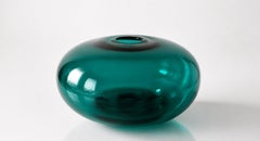 IKEA Stockholm Emerald Green Art Glass Donut Vase, Large