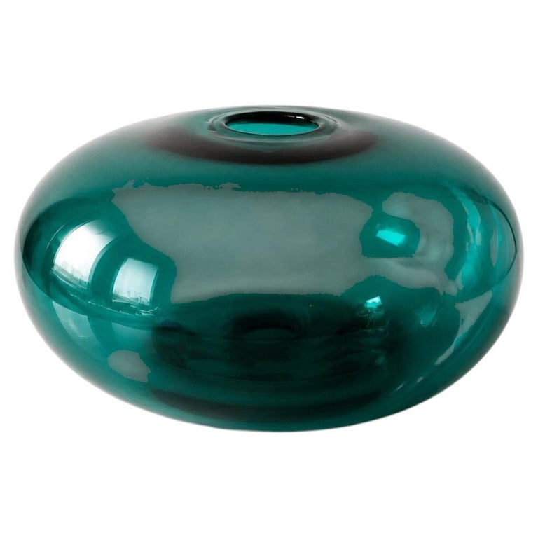 IKEA Stockholm Emerald Green Art Glass Donut Vase, Large For Sale at 1stDibs