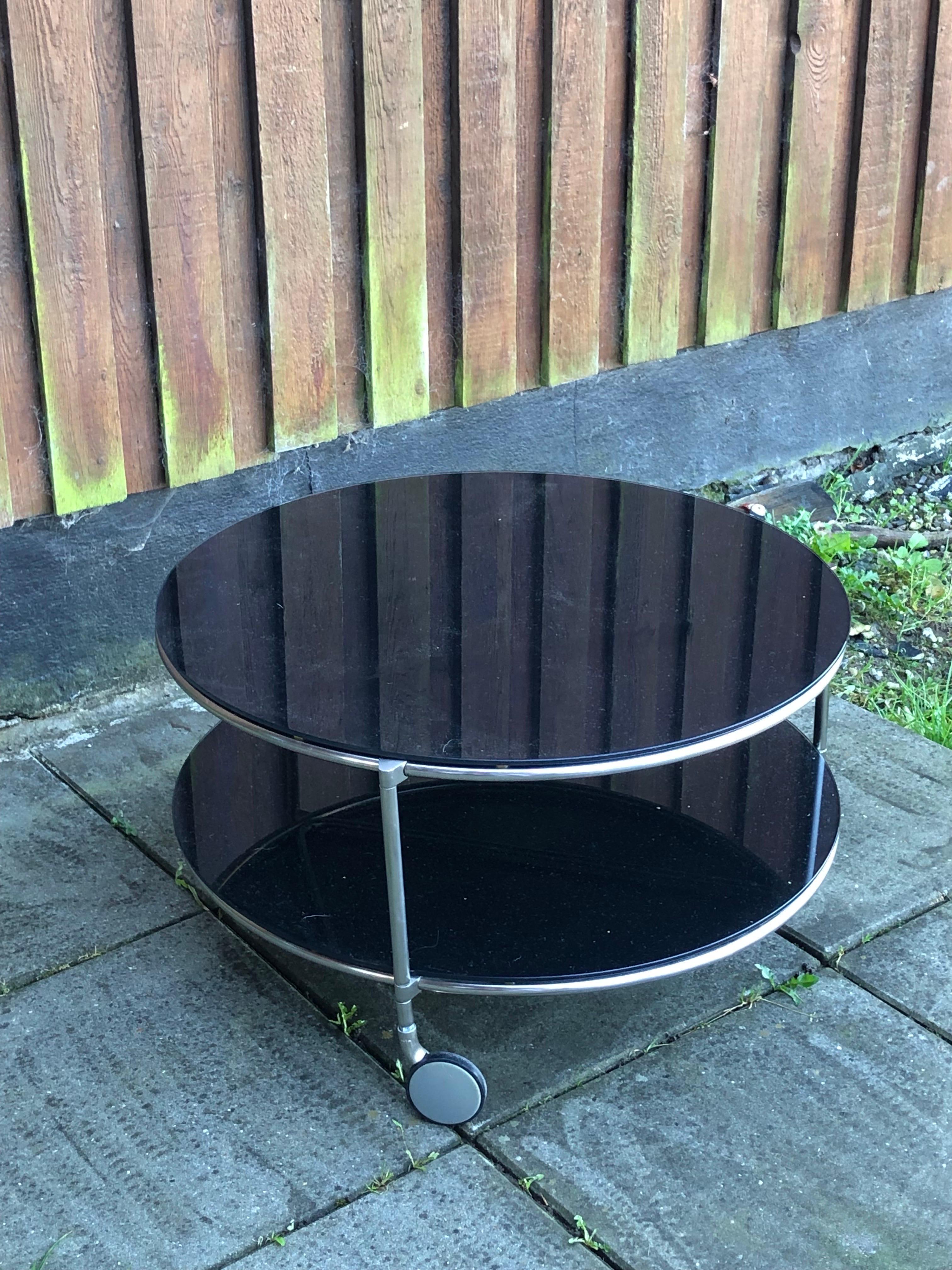 Mid-Century Modern Table basse Ikea Strid en verre noir par Ehlen Johansson 1980 en vente
