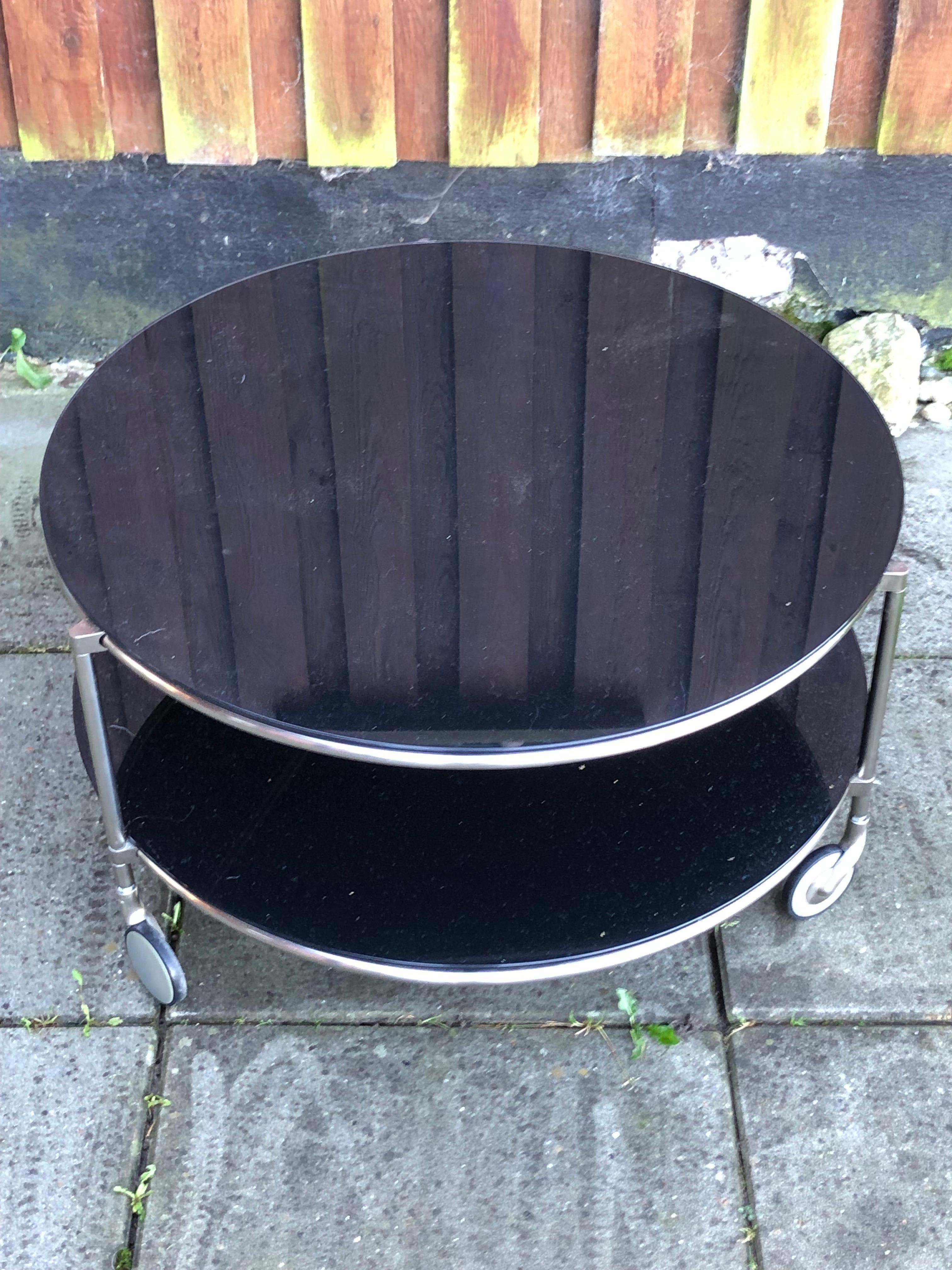 Danois Table basse Ikea Strid en verre noir par Ehlen Johansson 1980 en vente