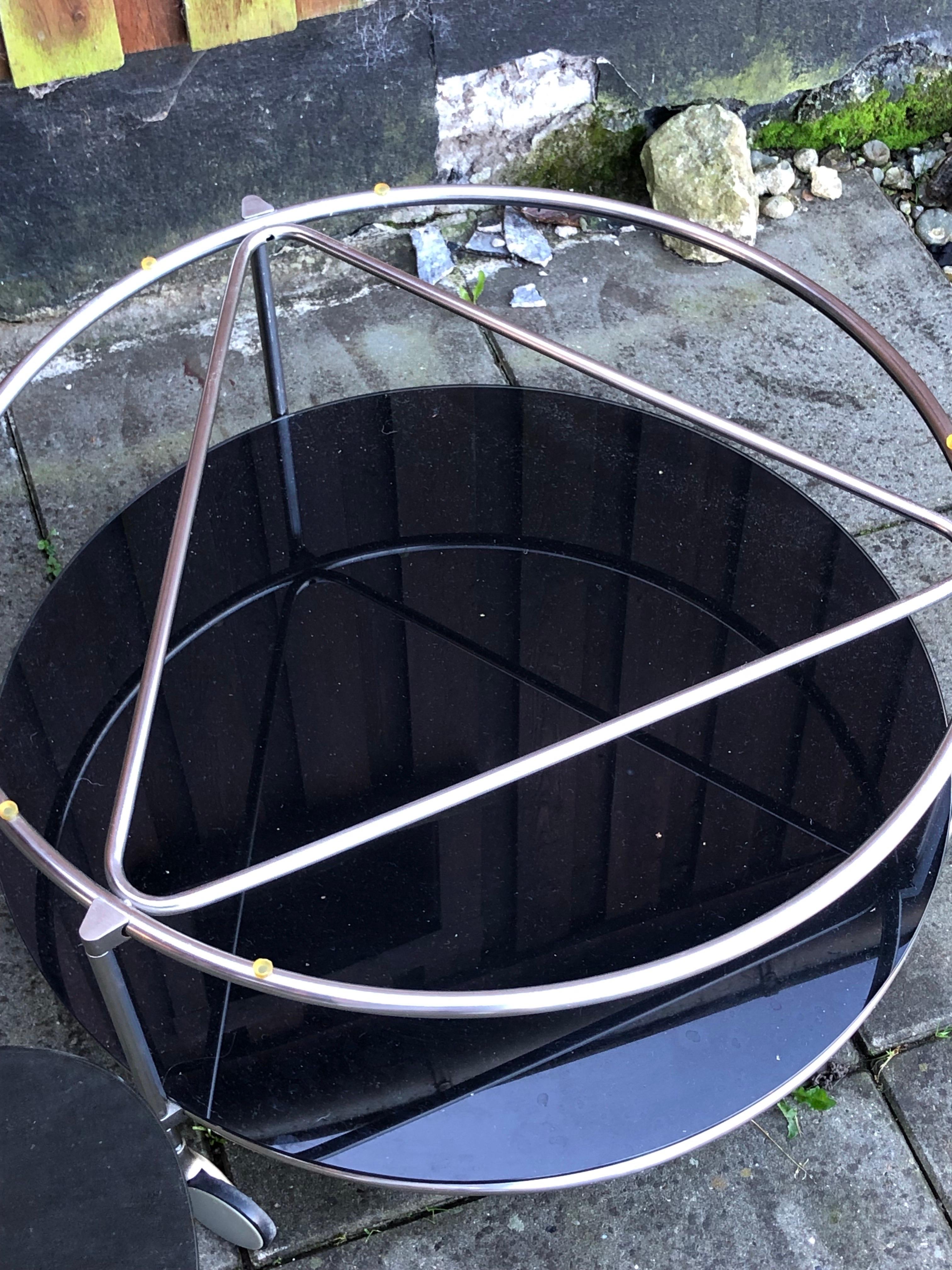 Ikea Strid coffee Table in Black glass by Ehlen Johansson 1980s In Good Condition For Sale In Vejle Øst, DK