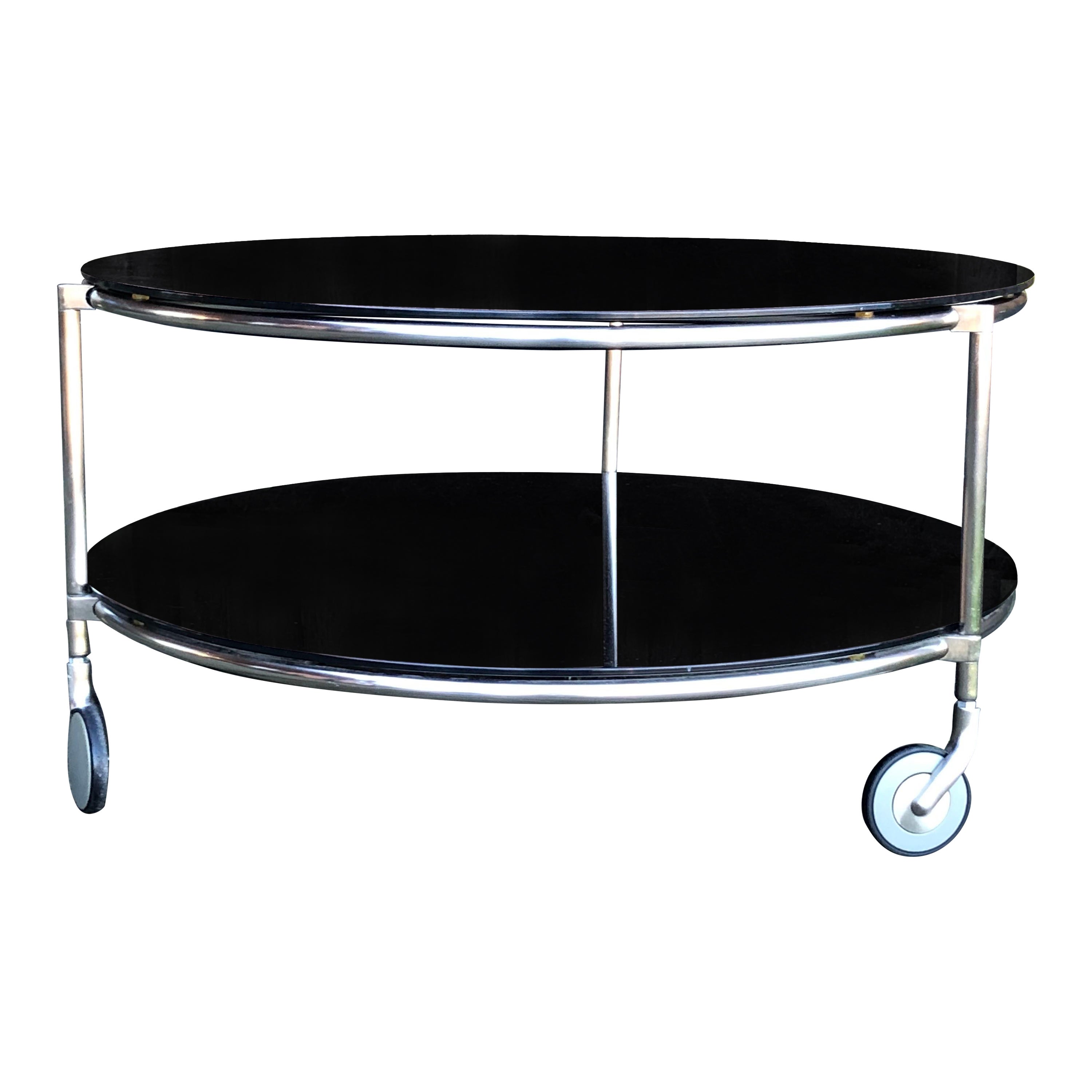 Ikea Strid Couchtisch aus schwarzem Glas von Ehlen Johansson, 1980er Jahre im Angebot
