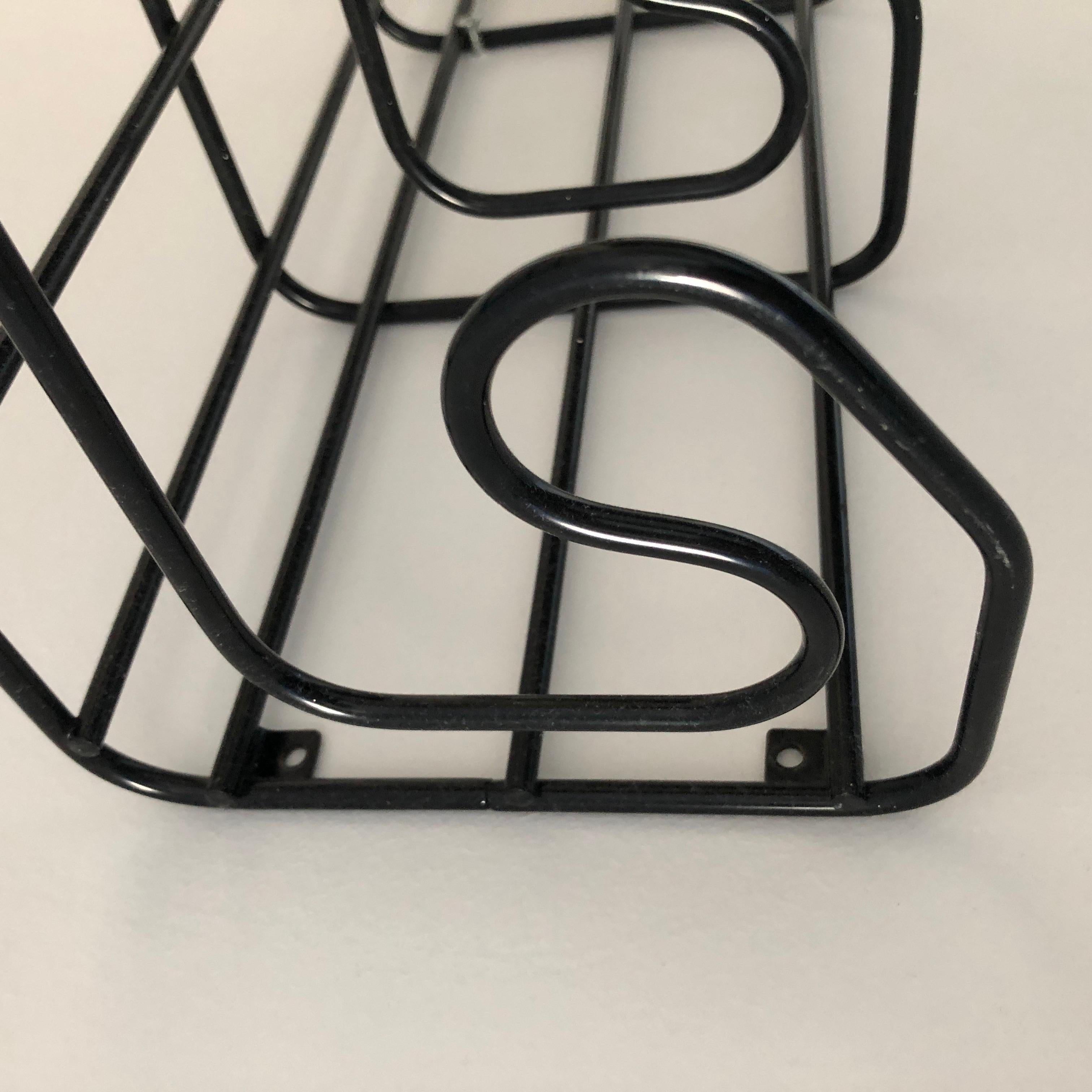 Ikea Vintage Pop Frän Black Metal Coat Hanger Retro With Shelf 1980s Postmodern For Sale 2