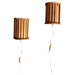 Ikea - Lampada da parete - Doghe - Pine Wood - Anni '90