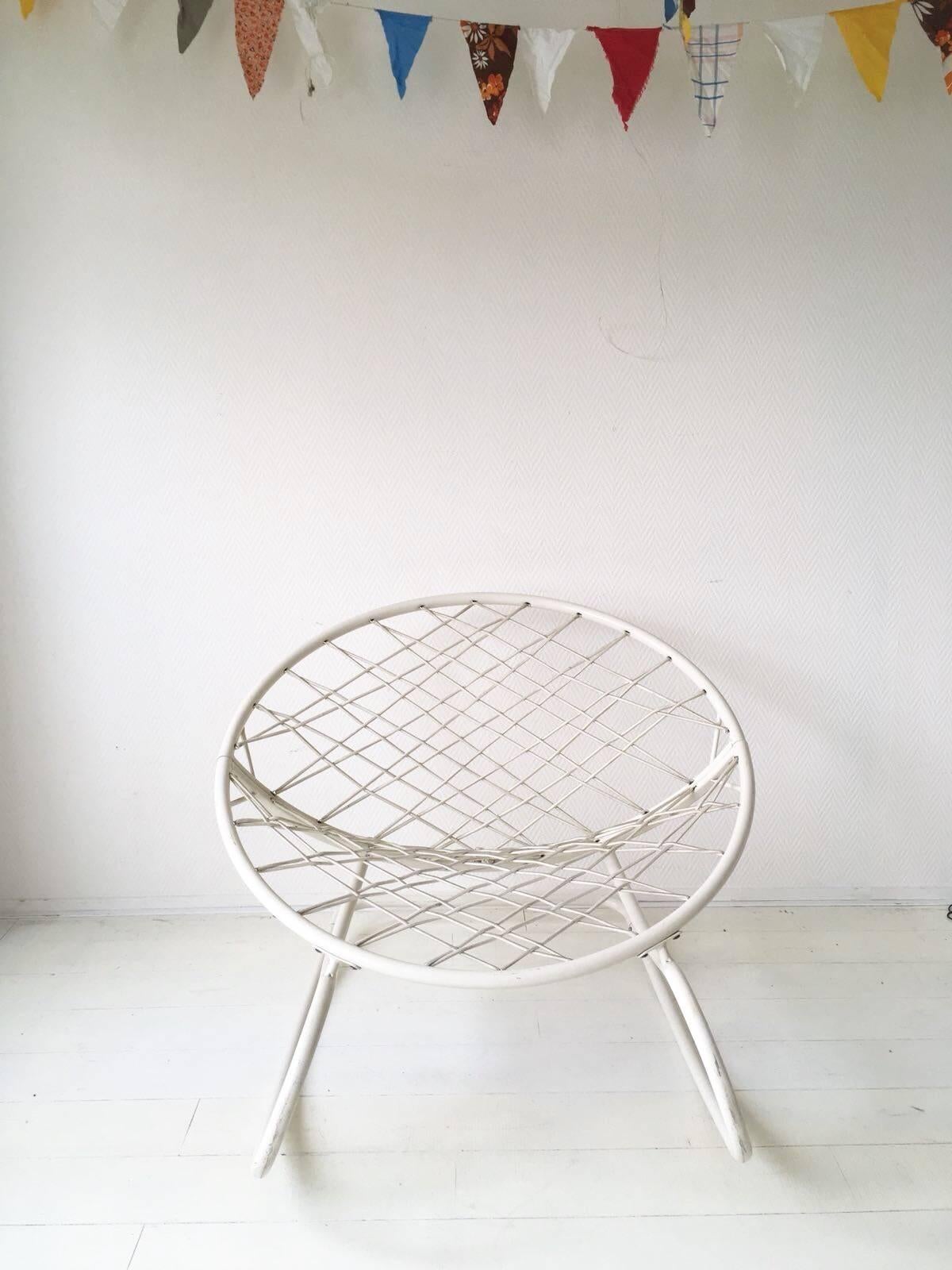 Enameled Ikea White Rocking Chair, Lounge Chair, Model Axvall by Niels Gammelgaard, 2002 For Sale