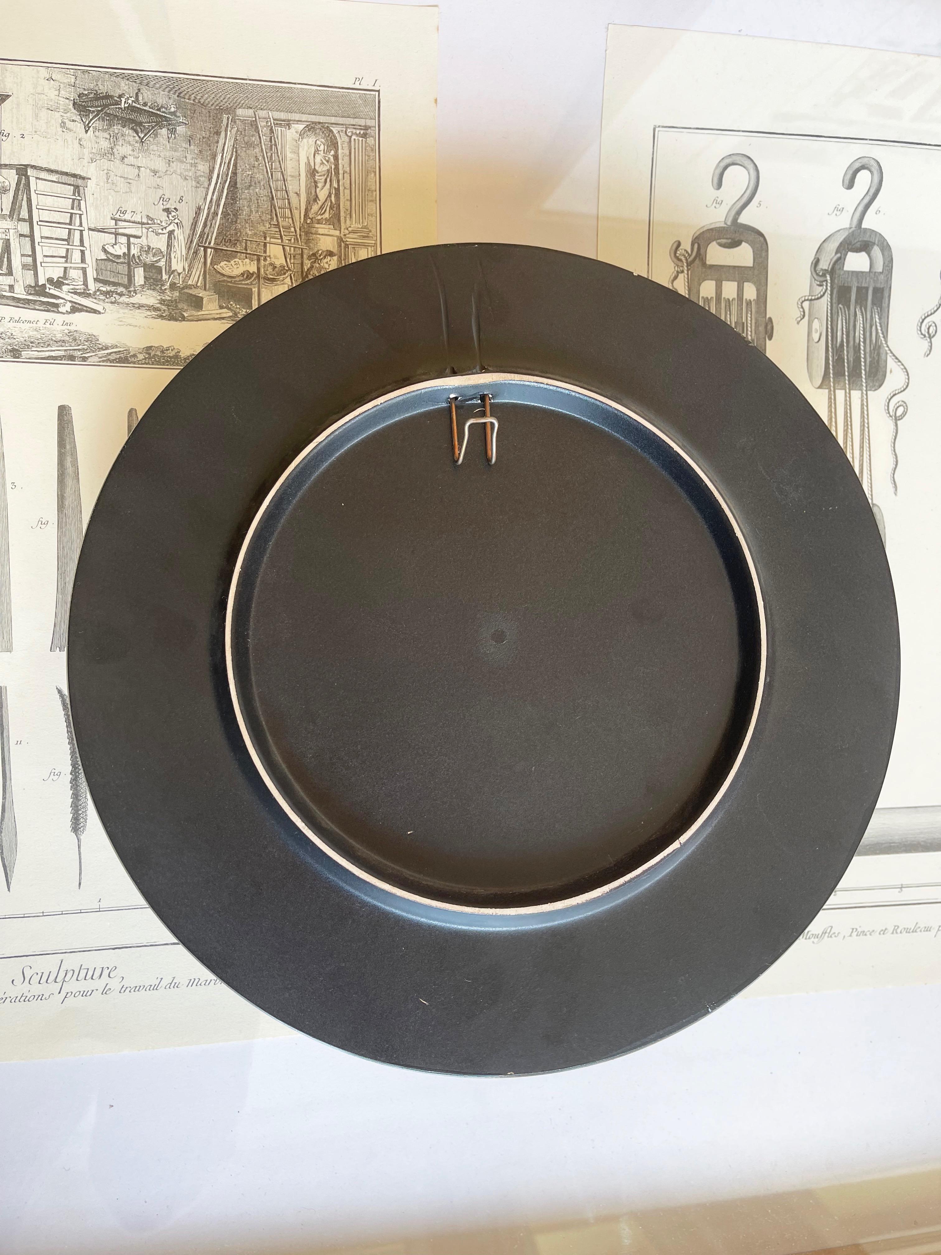 Plato de pared de cerámica extragrande Ikebana de 1970 Majolika de Ruscha Keramik, Alemania Hecho a mano