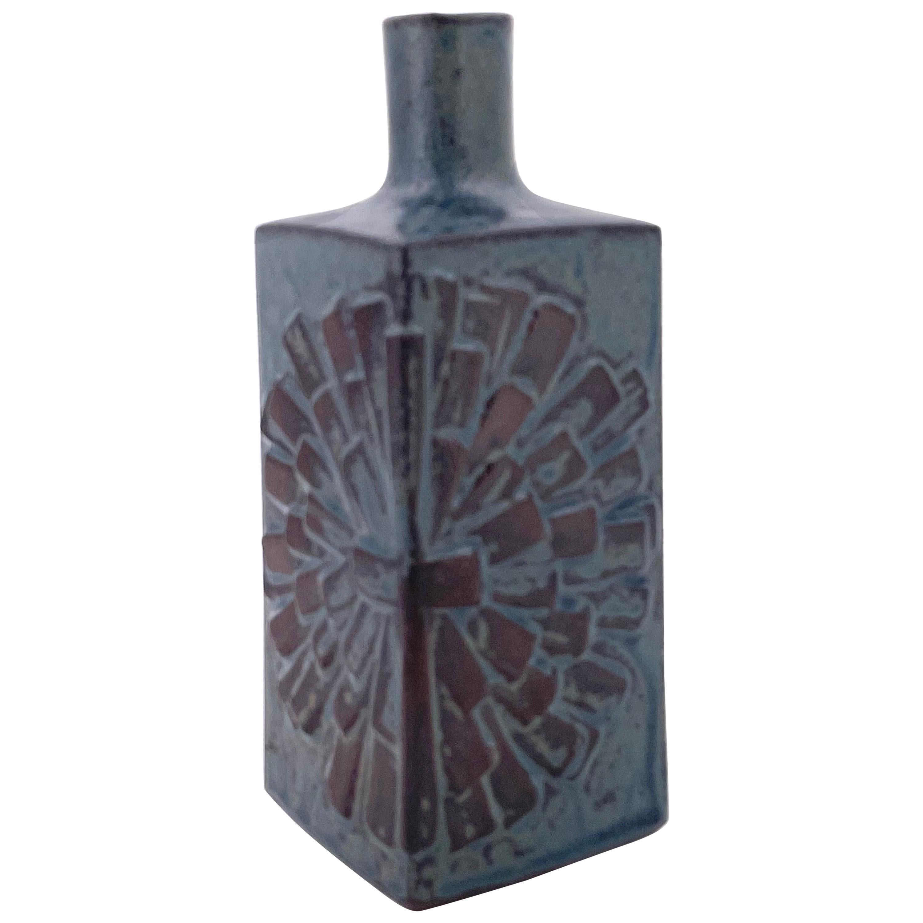 Ikebana Ceramic Japanese Vase Brutalist Design and Great Glaze