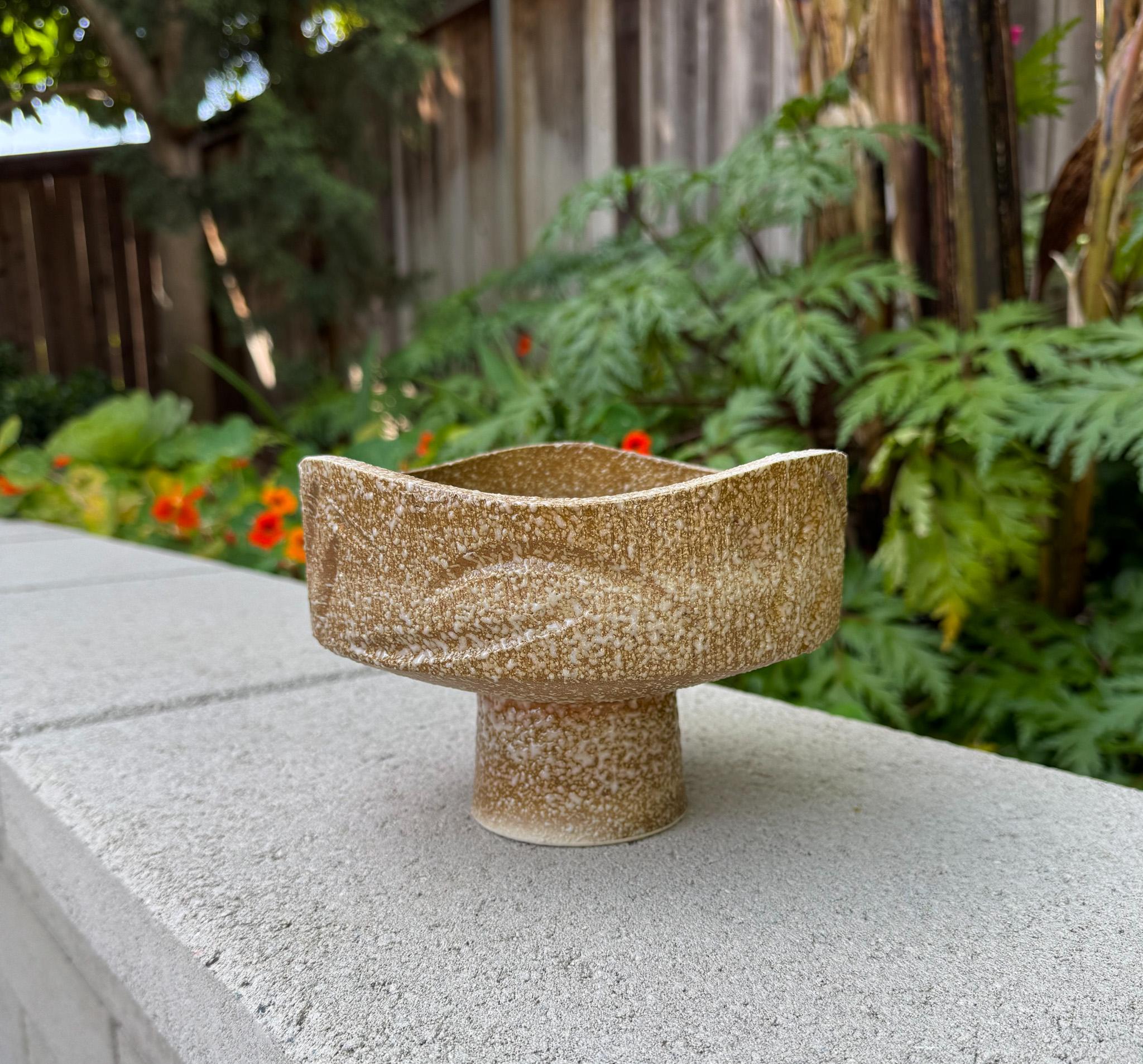 Vaso in ceramica Ikebana con interno in vetro craquelé, Giappone, c.C. 1970 in vendita 5
