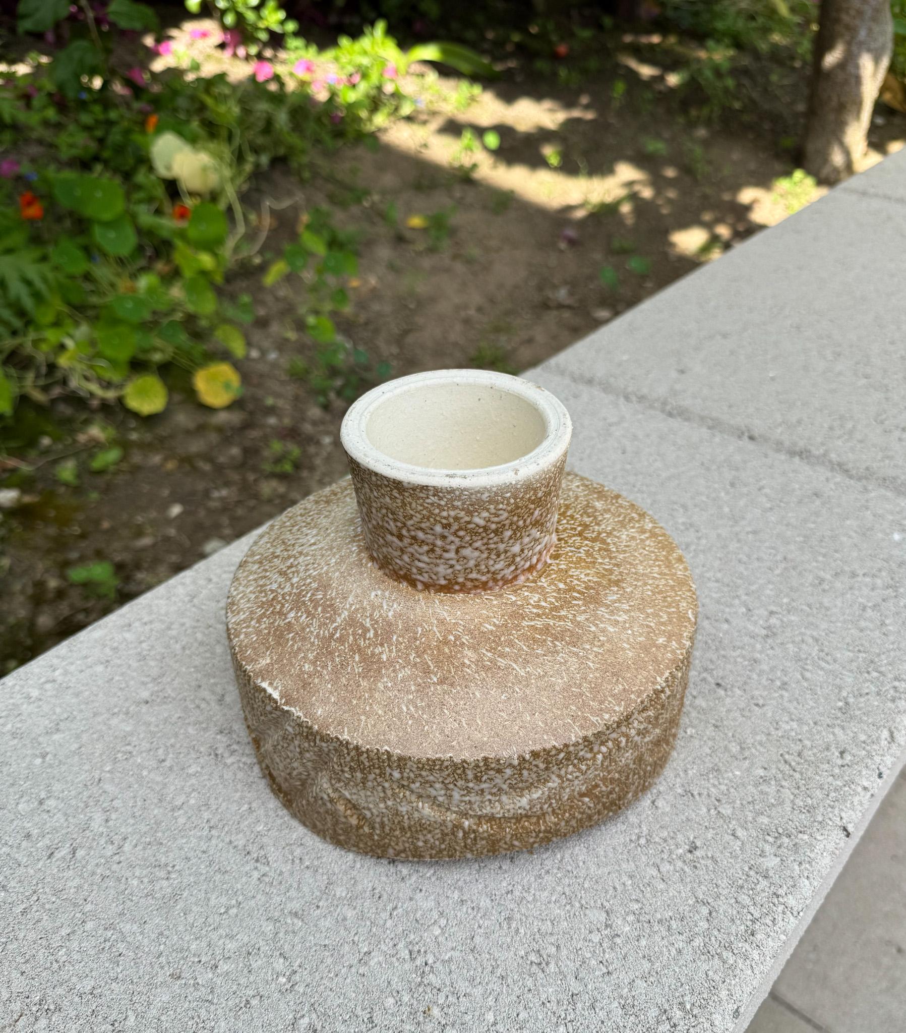 Vaso in ceramica Ikebana con interno in vetro craquelé, Giappone, c.C. 1970 in vendita 6