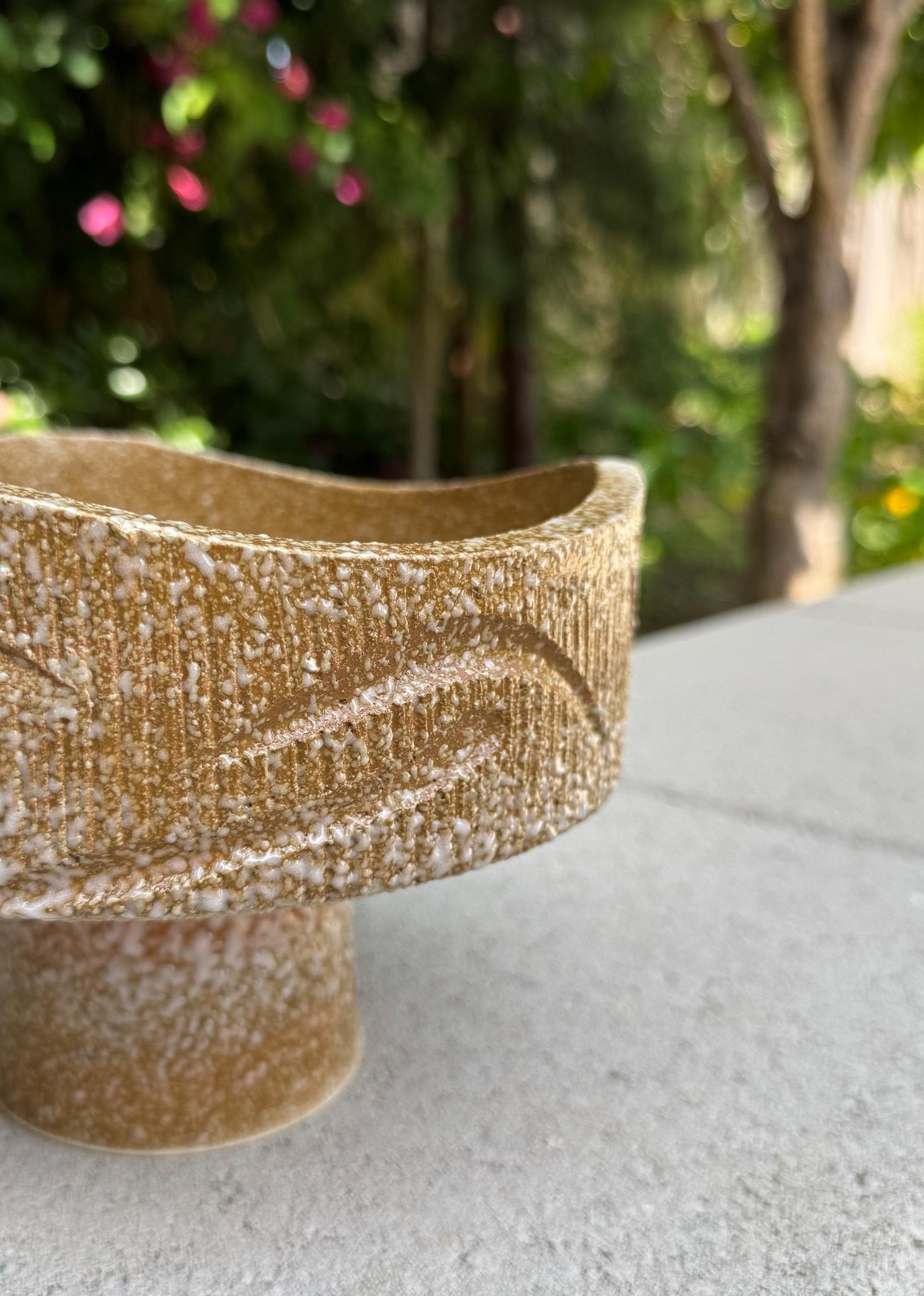 Smaltato Vaso in ceramica Ikebana con interno in vetro craquelé, Giappone, c.C. 1970 in vendita