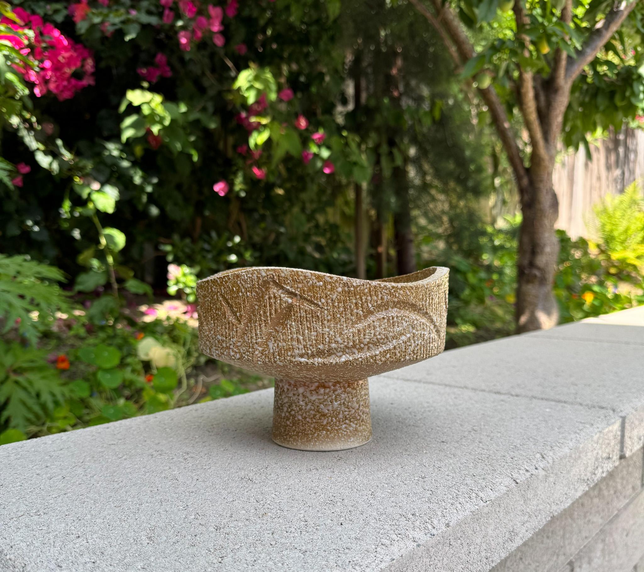 XX secolo Vaso in ceramica Ikebana con interno in vetro craquelé, Giappone, c.C. 1970 in vendita