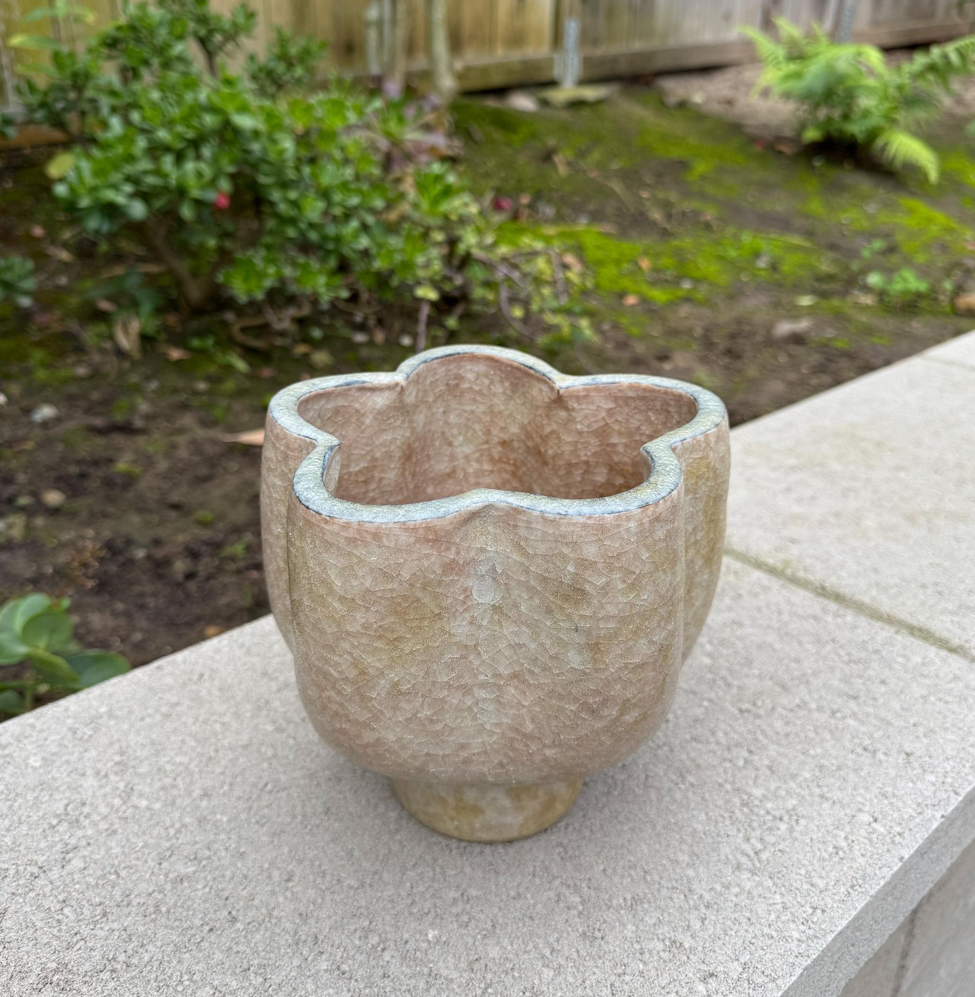 Ikebana Crackle Glaze Keramik Star Vessel,  Japan, ca. 1960 im Angebot 7