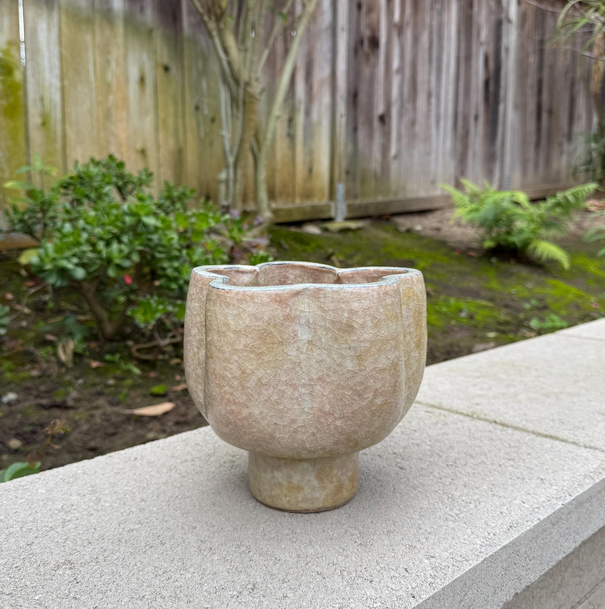 Ikebana Crackle Glaze Keramik Star Vessel,  Japan, ca. 1960 im Angebot 2