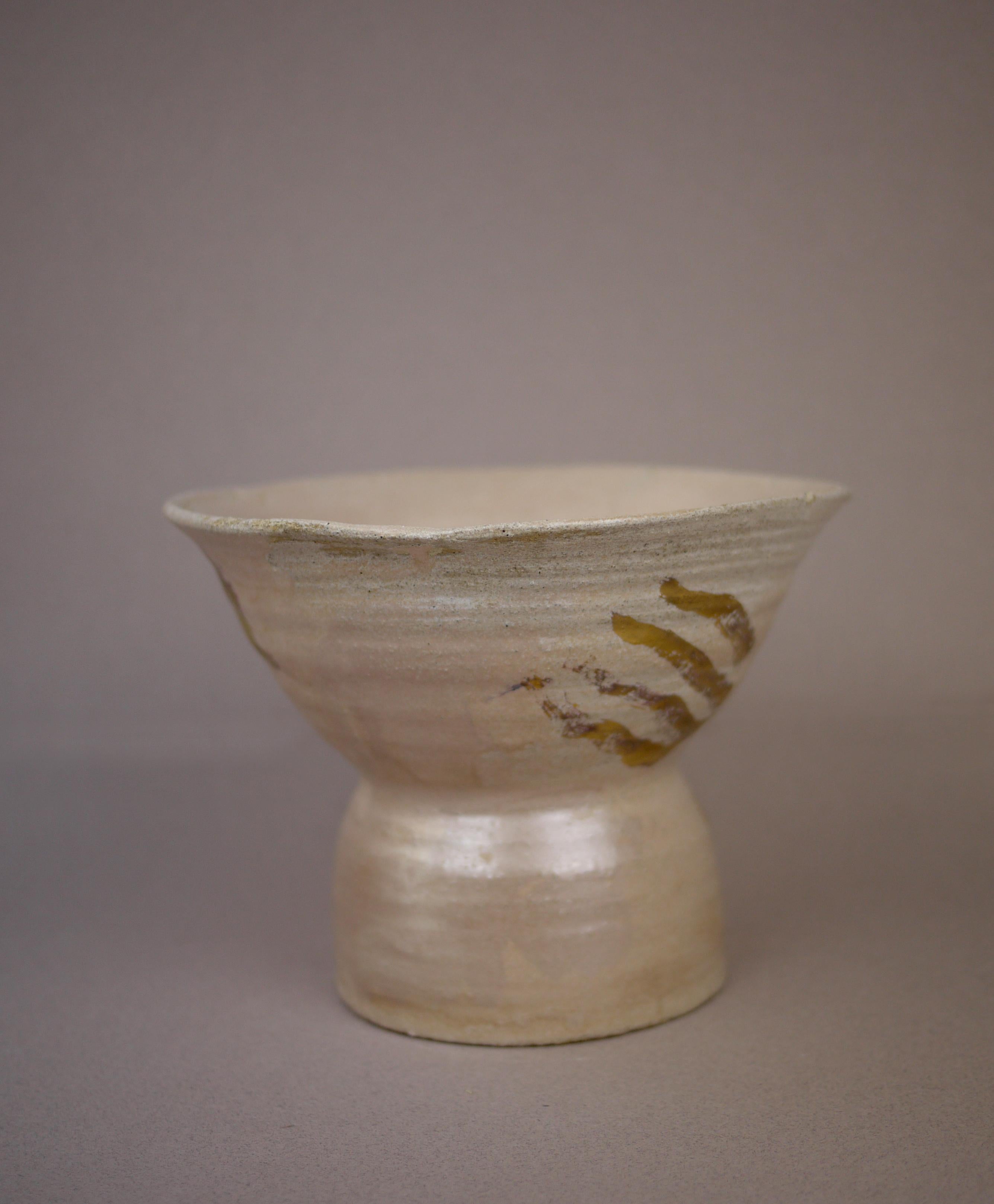 Glazed Ikebana Gold Vase For Sale