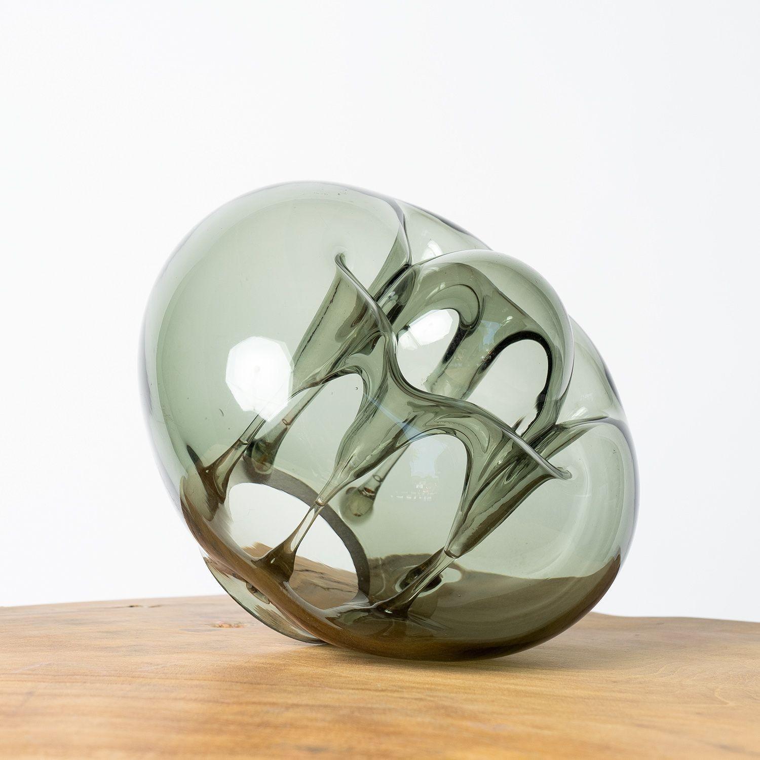 20th Century 'Ikebana' Hand-Blown Smoked Glass Sculpture by Dragan Drobnjak, 1970s
