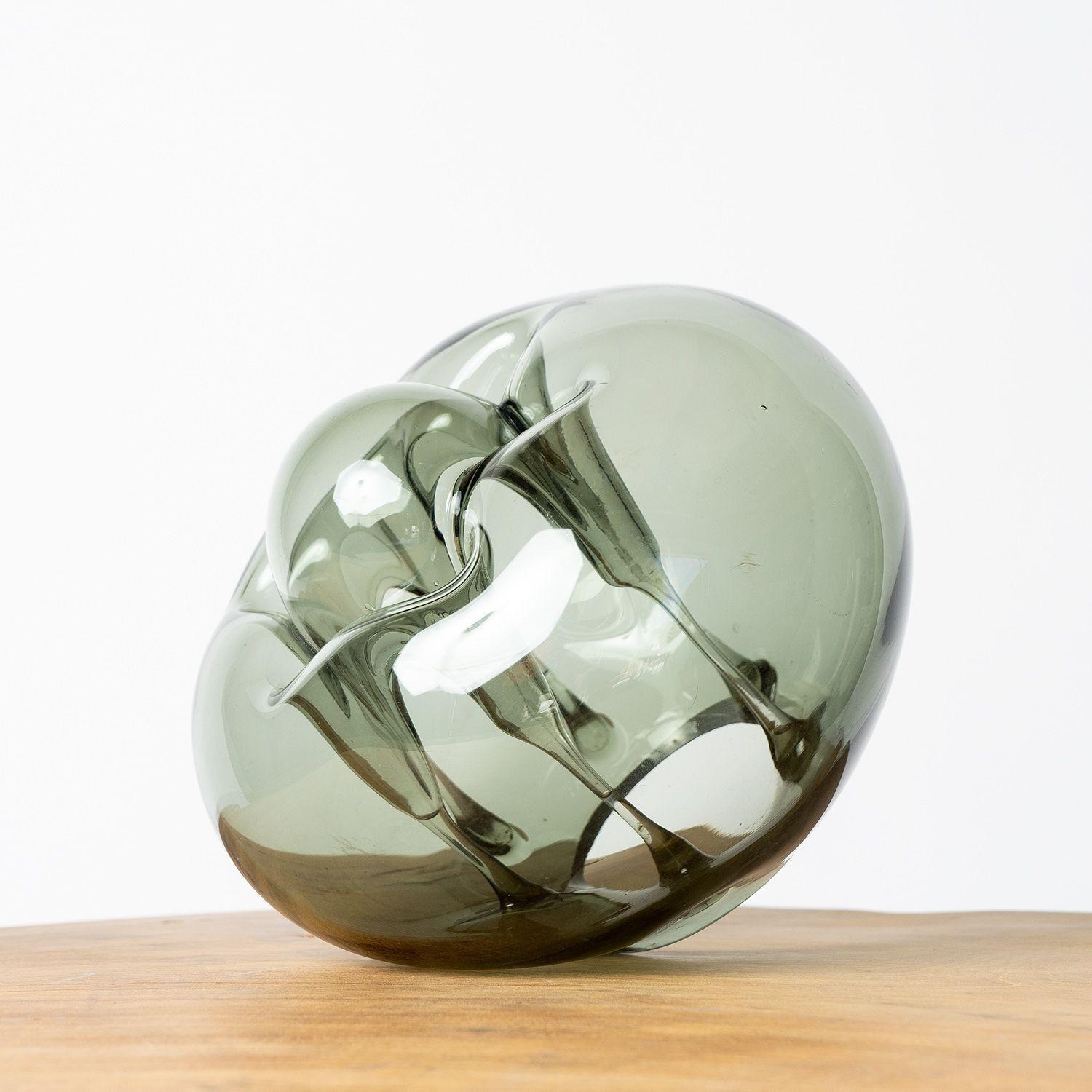 Blown Glass 'Ikebana' Hand-Blown Smoked Glass Sculpture by Dragan Drobnjak, 1970s