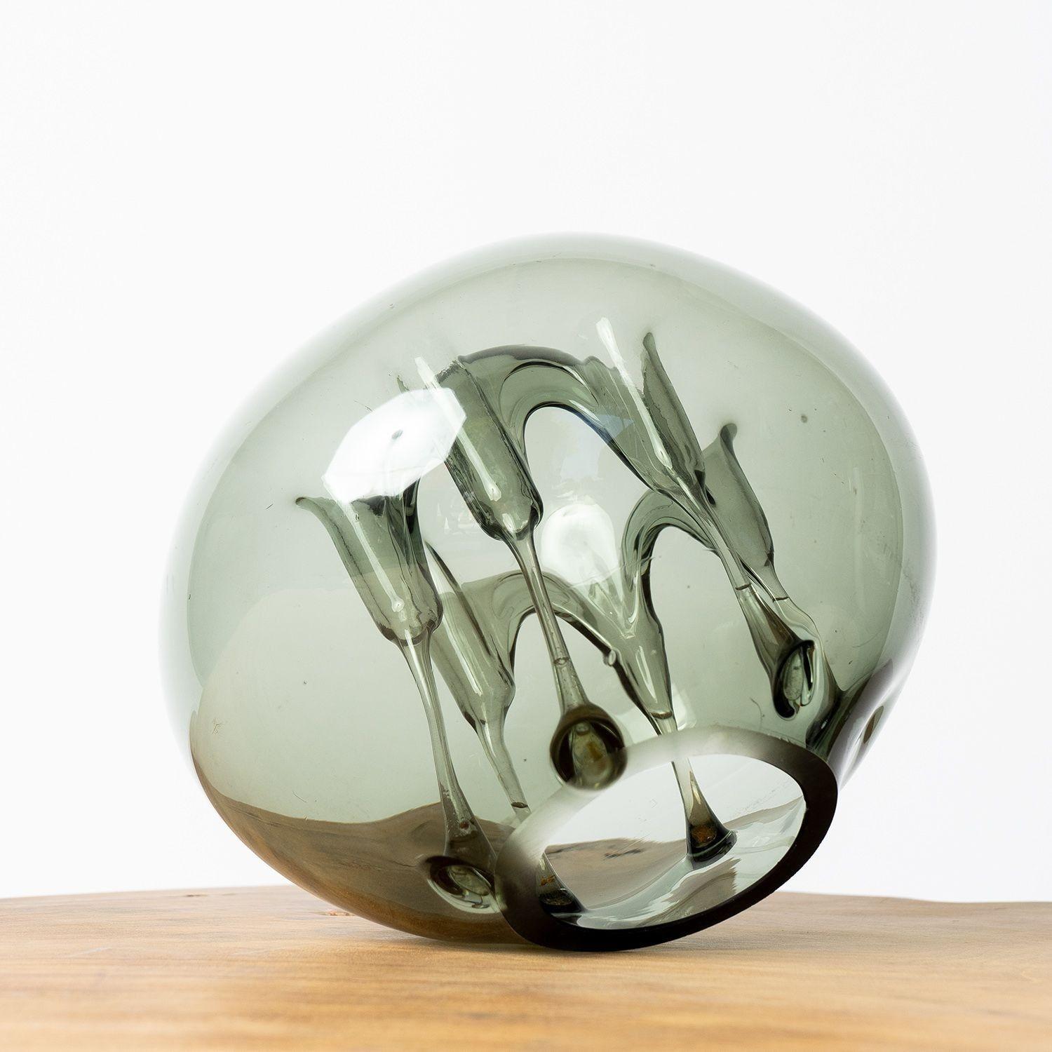 'Ikebana' Hand-Blown Smoked Glass Sculpture by Dragan Drobnjak, 1970s 1