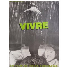 Vintage Ikiru R1980s French Grande Film Poster