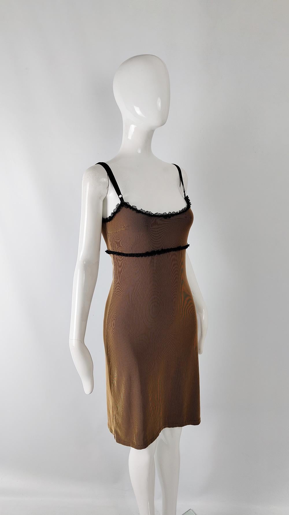 Ikito by Jiki of Monte Carlo Vintage Brown Bodycon Party Evening Dress 1