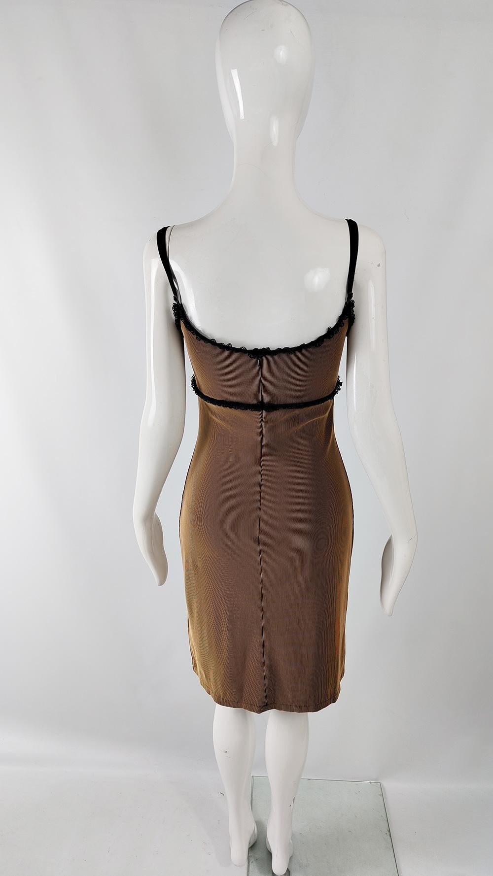 Ikito by Jiki of Monte Carlo Vintage Brown Bodycon Party Evening Dress 2