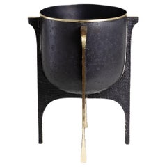 Ikkat Planter Medium in Brass, Viya by Vikram Goyal