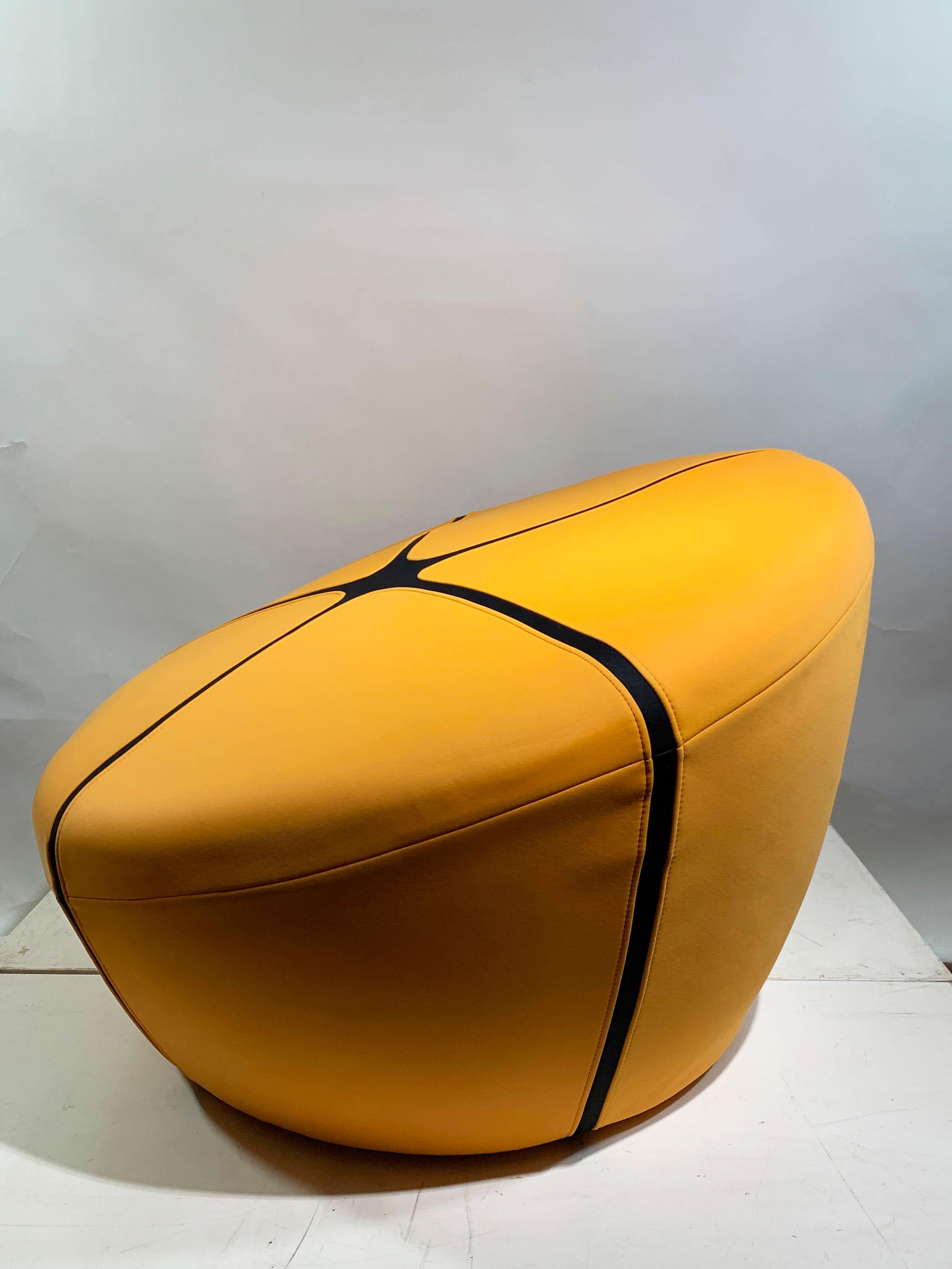 French IKO Armchair/Pouf for Steiner Paris Designed by Cécile Makowski For Sale