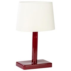 Ikonica Table Lamp in Colored Ceramic and Fabric Shade Designed by Aldo Cibic