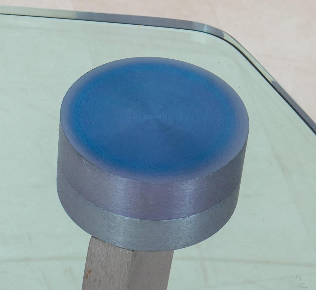 20th Century ikons Postmodern Glass Top Desk For Sale