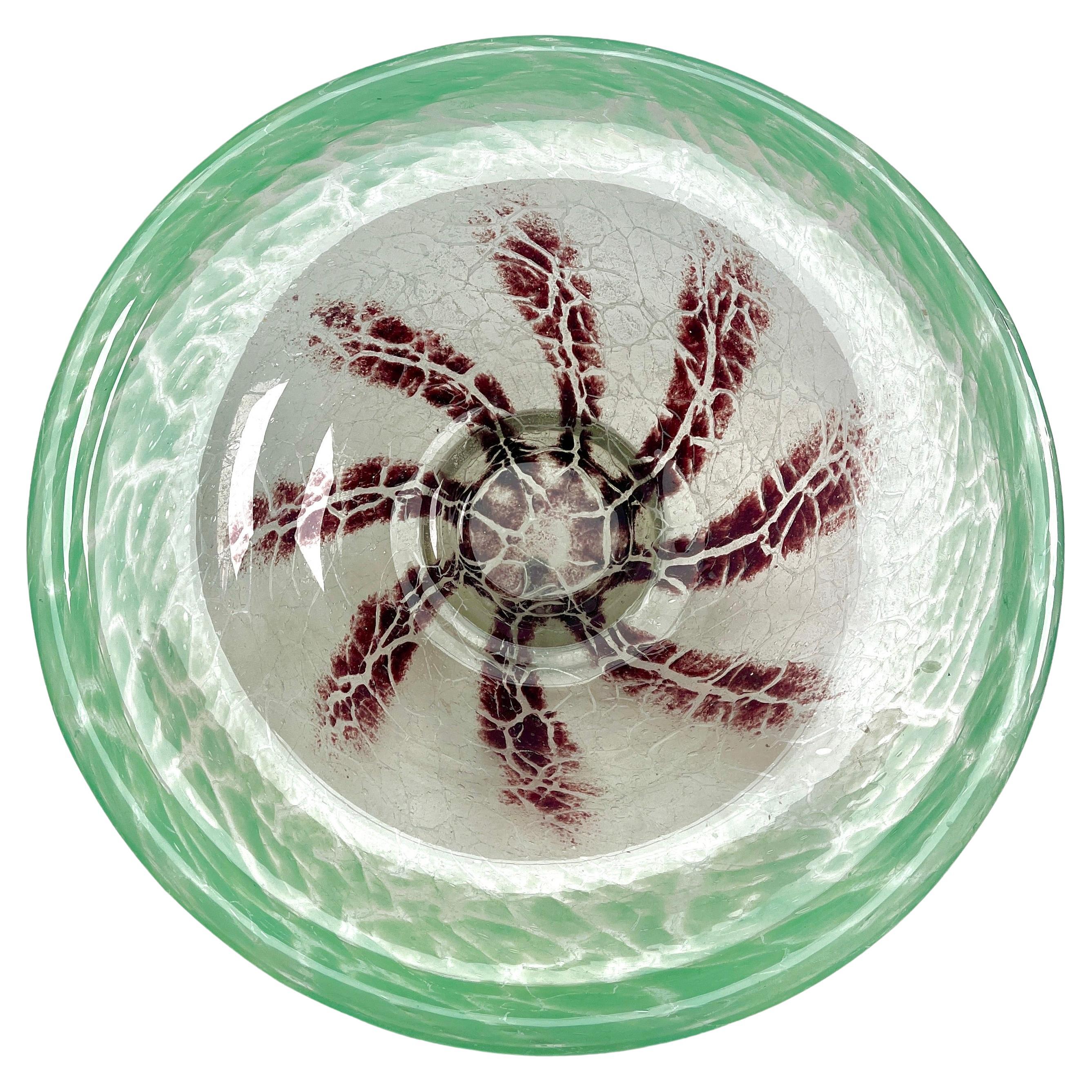'Ikora' Art Glass Bowl, Produced, by WMF in Germany, 1930s by Karl Wiedmann For Sale