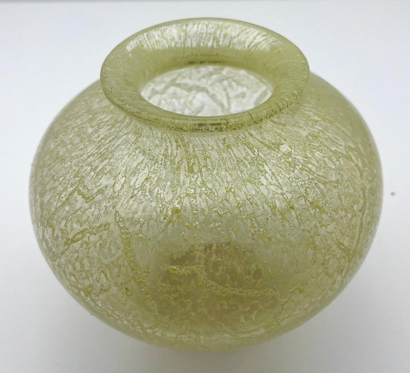 Art Deco Ikora Art Glass Vase, Produced, by WMF in Germany, 1930s by Karl Wiedmann For Sale