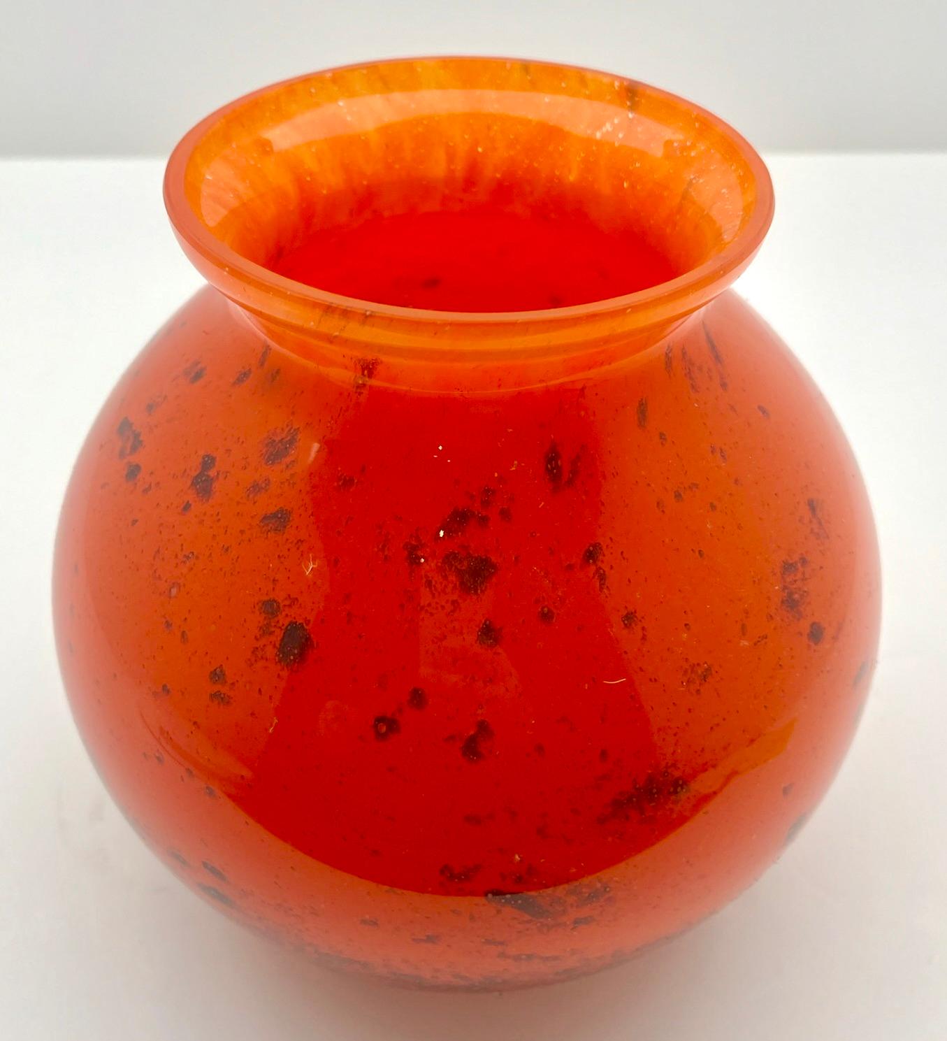 Art Deco Ikora Art Glass Vase, Produced, by WMF in Germany, 1930s by Karl Wiedmann For Sale