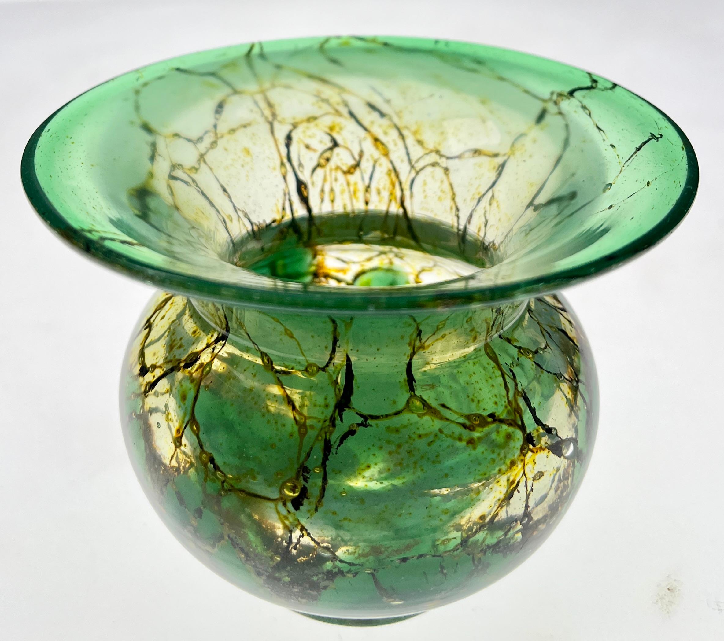 Art Deco 'Ikora' Art Glass Vase, Produced, by WMF in Germany, 1930s by Karl Wiedmann For Sale
