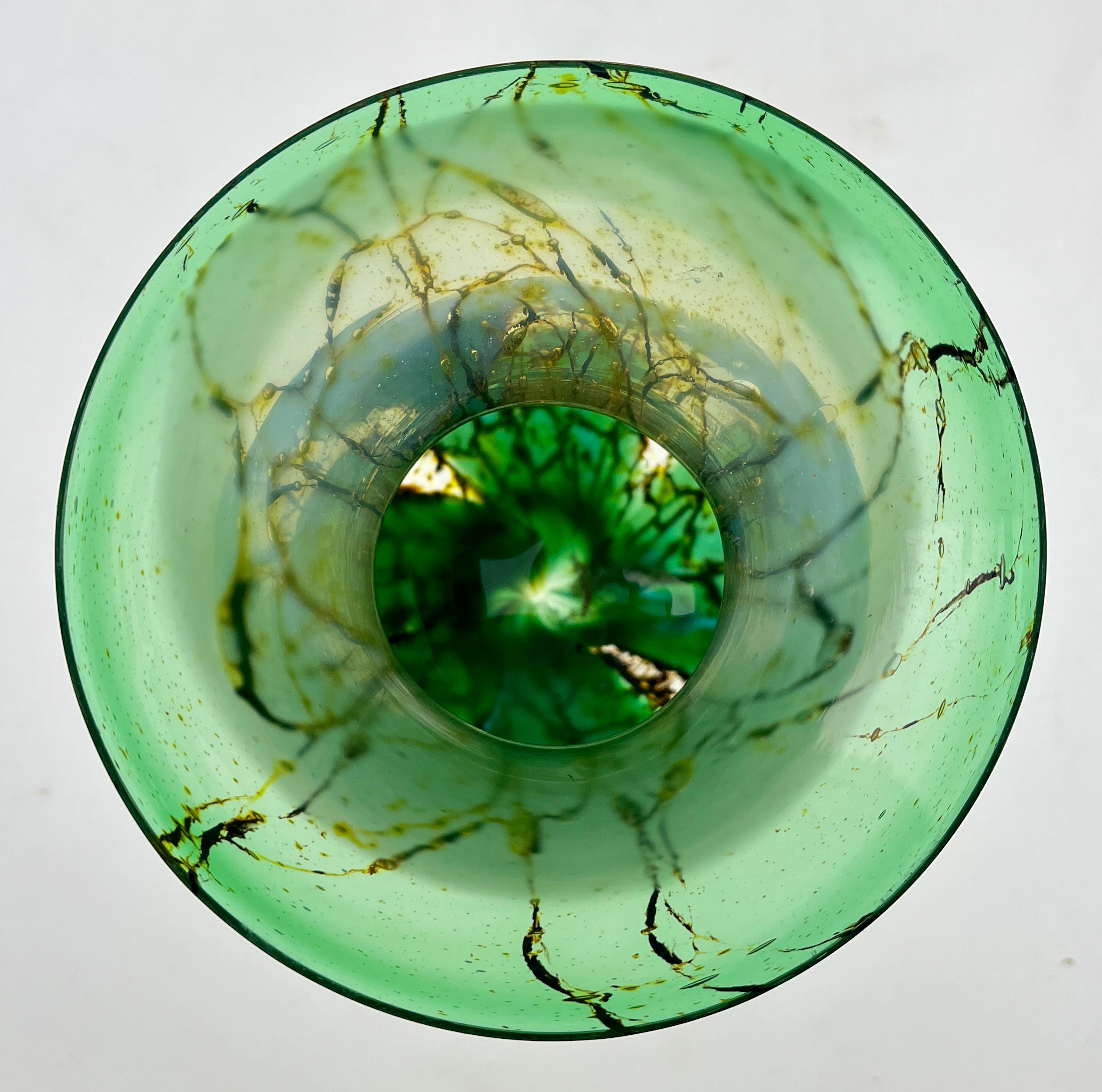 Hand-Crafted 'Ikora' Art Glass Vase, Produced, by WMF in Germany, 1930s by Karl Wiedmann For Sale