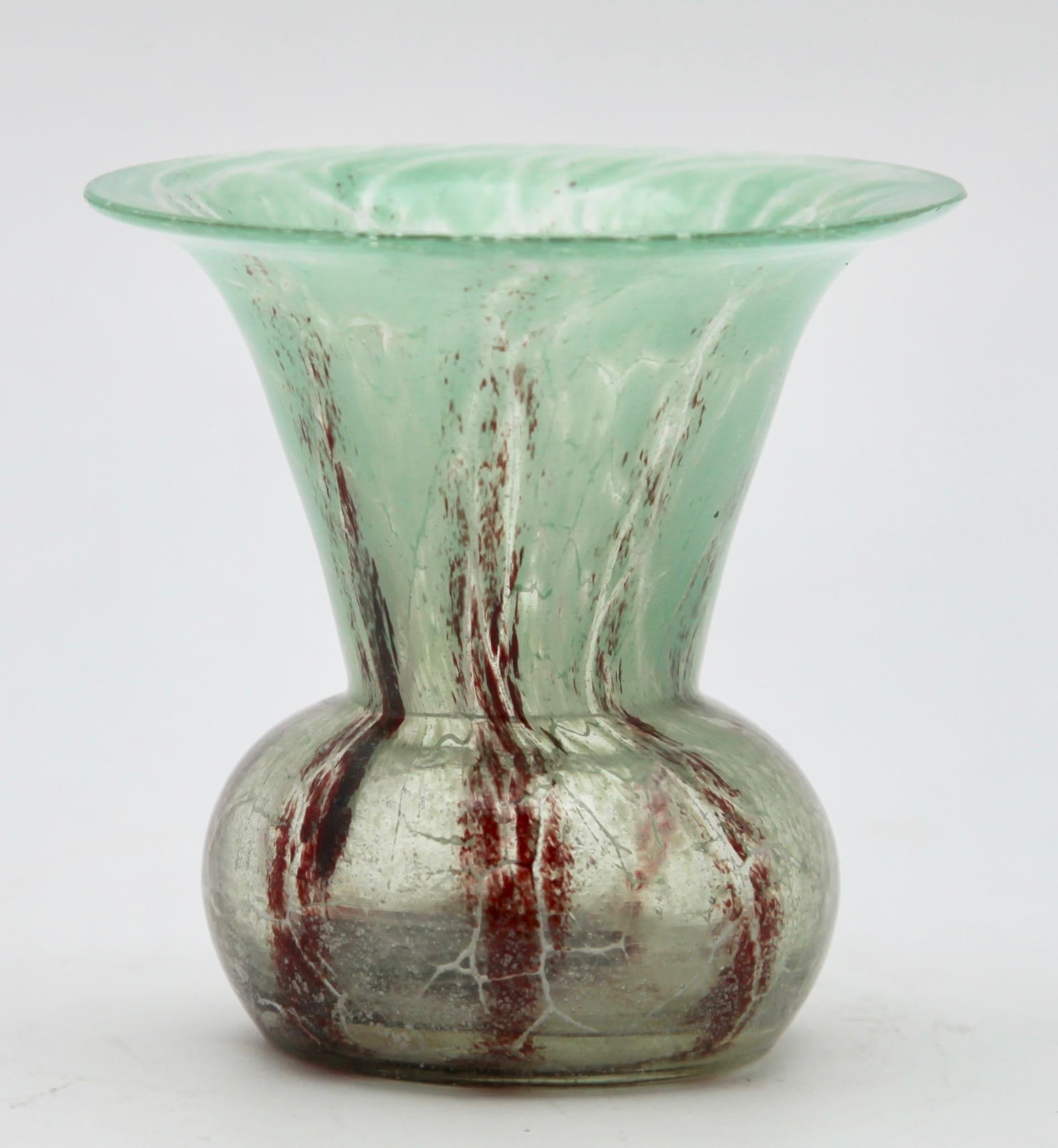 'Ikora' Art Glass Vase, Produced, by WMF in Germany, 1930s by Karl Wiedmann In Good Condition For Sale In Verviers, BE