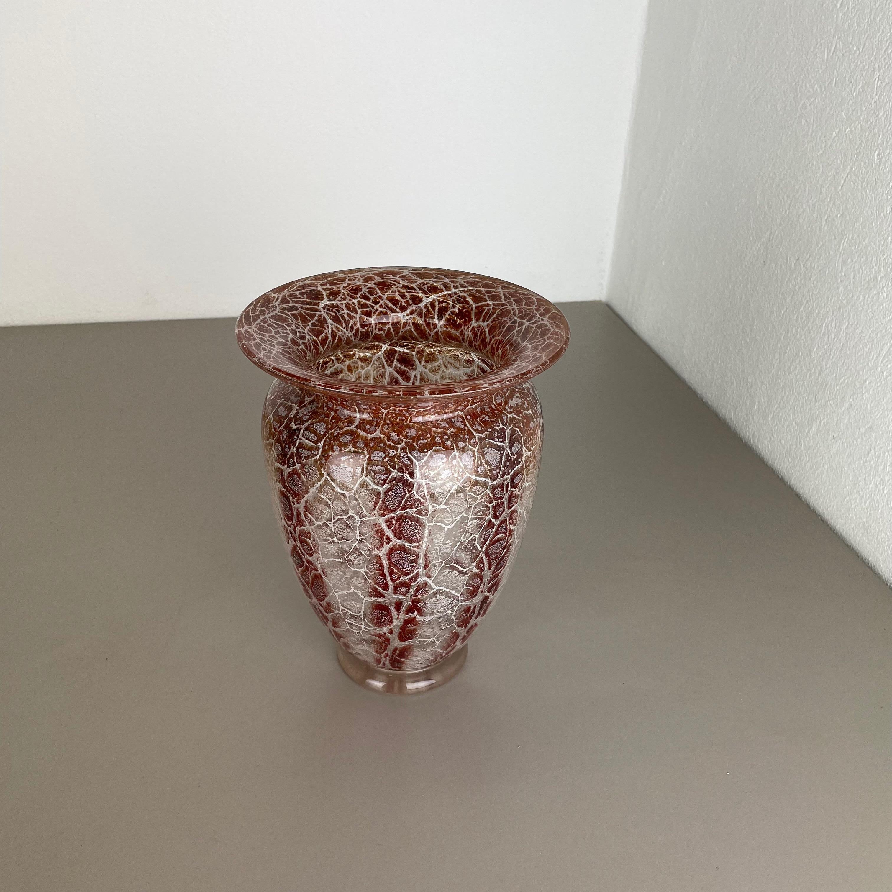 Art Déco Vaso di vetro Ikora 2, 3 kg di Karl Wiedmann per WMF Germania, 1930 Bauhaus Art Deco in vendita