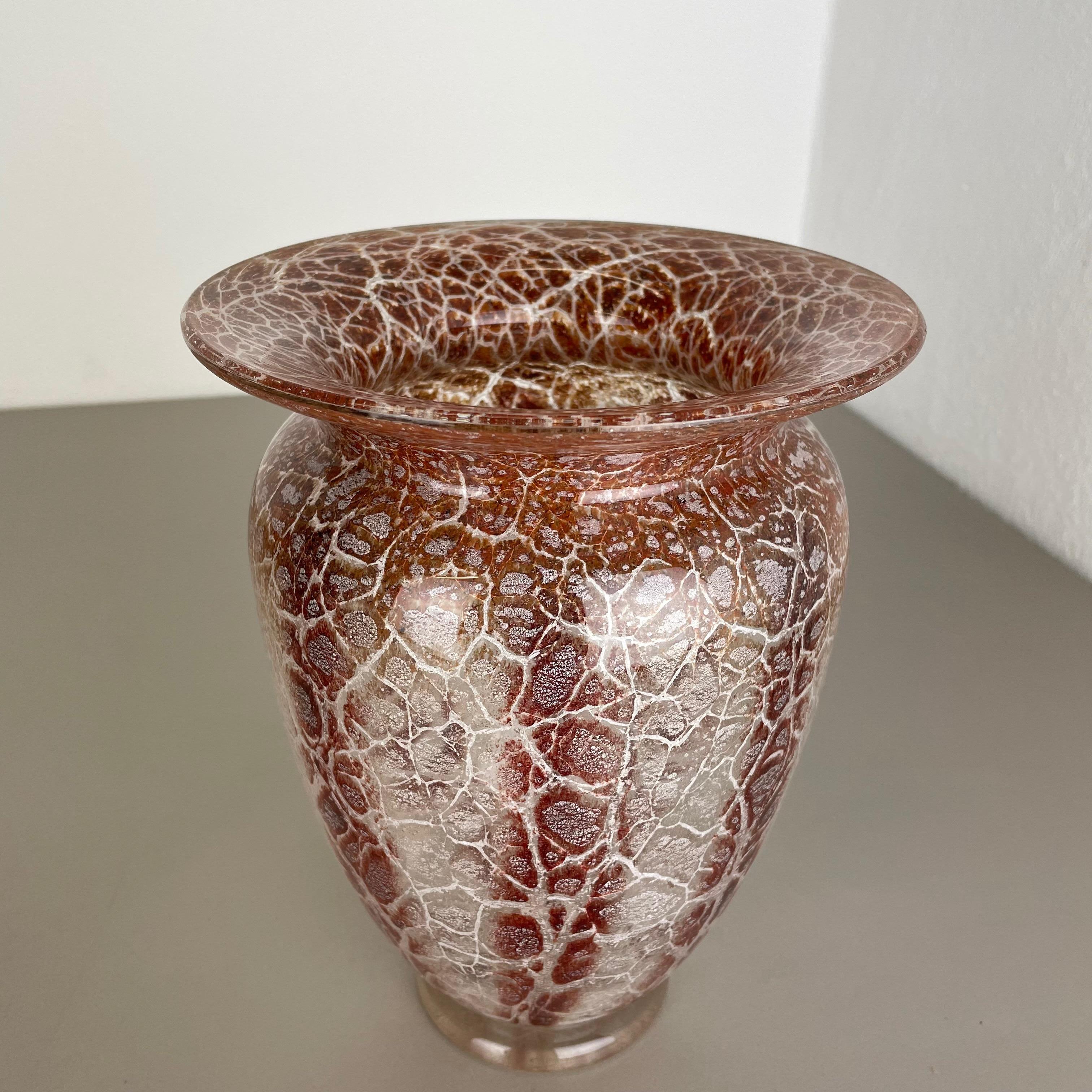 Vetro artistico Vaso di vetro Ikora 2, 3 kg di Karl Wiedmann per WMF Germania, 1930 Bauhaus Art Deco in vendita