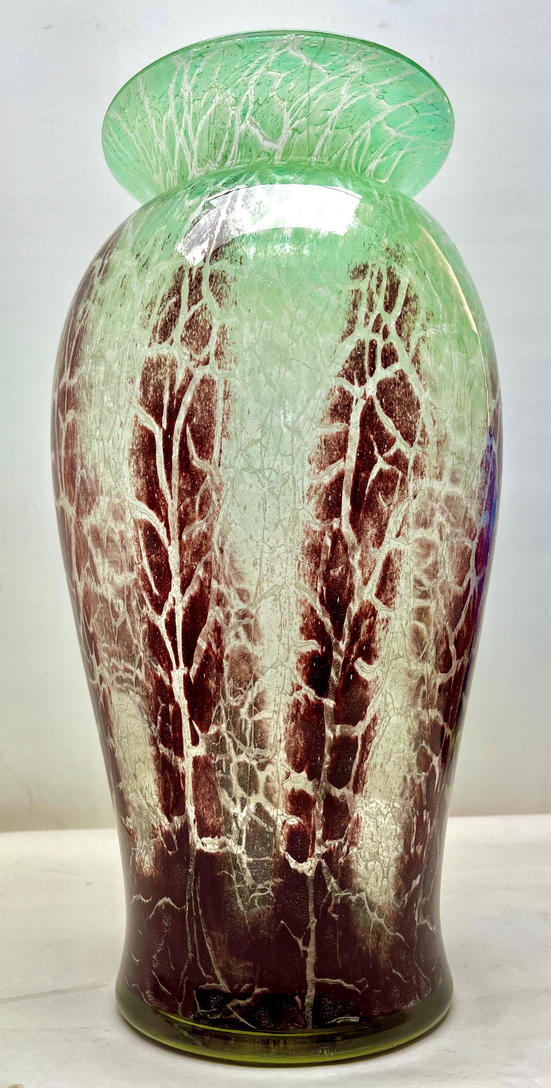 20th Century 'Ikora' Large Art Glass Vase, Produced by WMF in Germany, 1930s by Karl Wiedmann