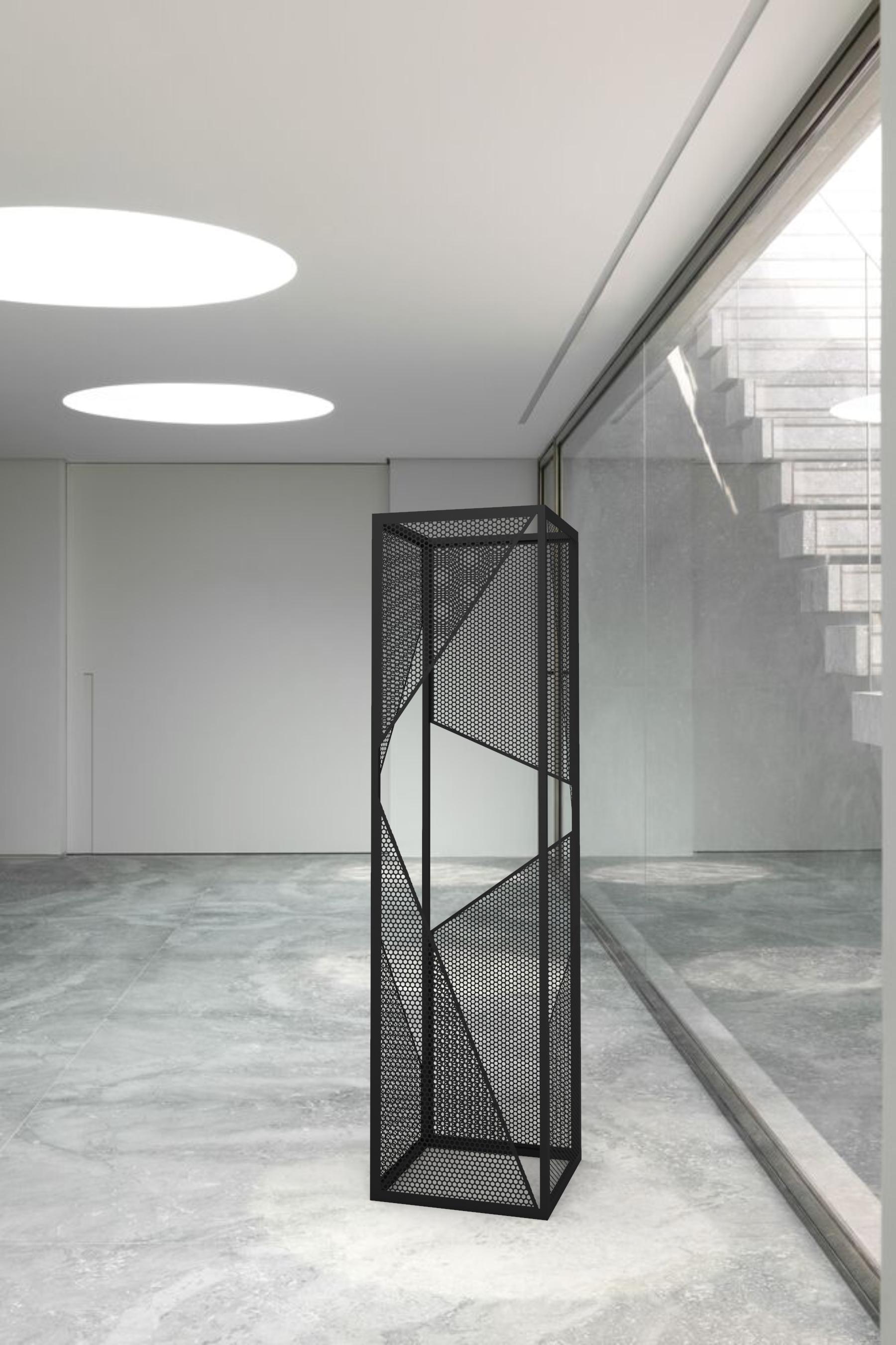 LUA - Sculpture d'art verticale en métal pour l'intérieur/extérieur