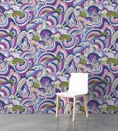 Ikuchi-Japanese Sea Printed Wallpaper, Comic Book Color-Way