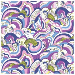 Ikuchi-Japanese Sea Printed Wallpaper, Comic Book Color-Way