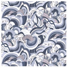 Ikuchi, Japanese Sea Printed Wallpaper, Water Color Way Ikuchi, Japanese Sea Printed Wallpaper, Water Color Way